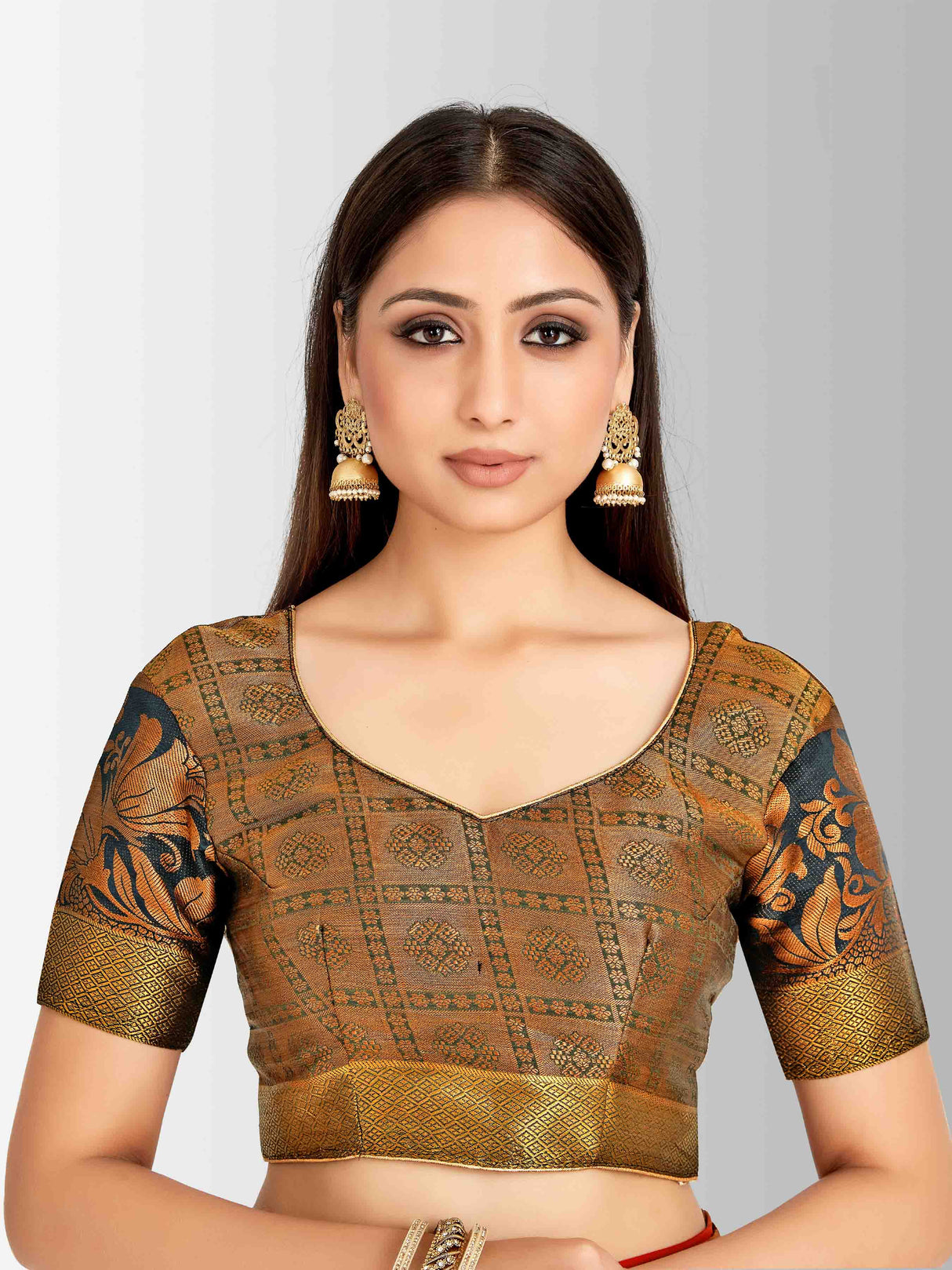 Mimosa Womens Art Silk Saree Kanjivaram Orange Color