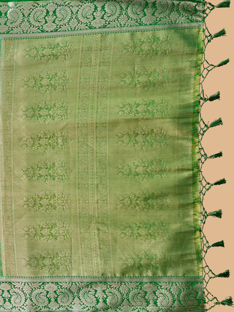 Mimosa Women's Woven Design Kanjivaram Style Art Silk Saree With Blouse Piece : SA0000412RMFREE