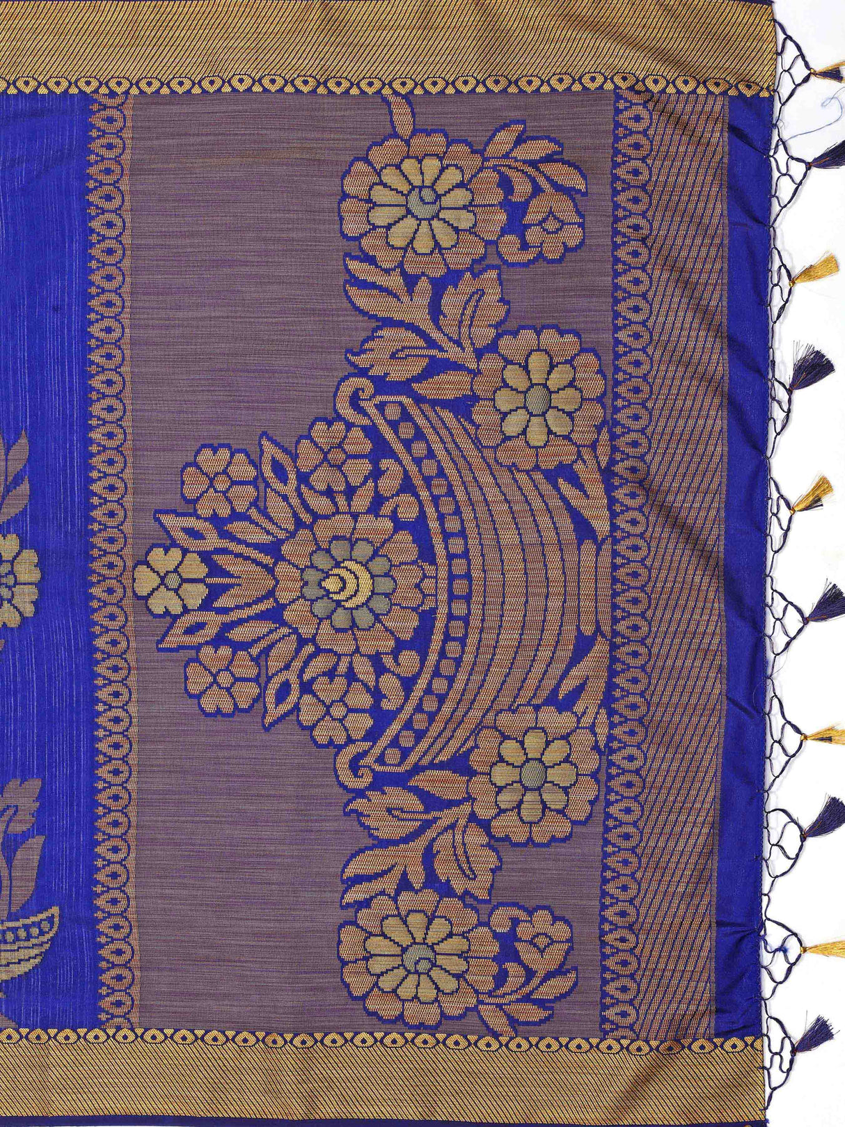Mimosa Womens Art Silk Saree Kanjivaram Navy Blue Color