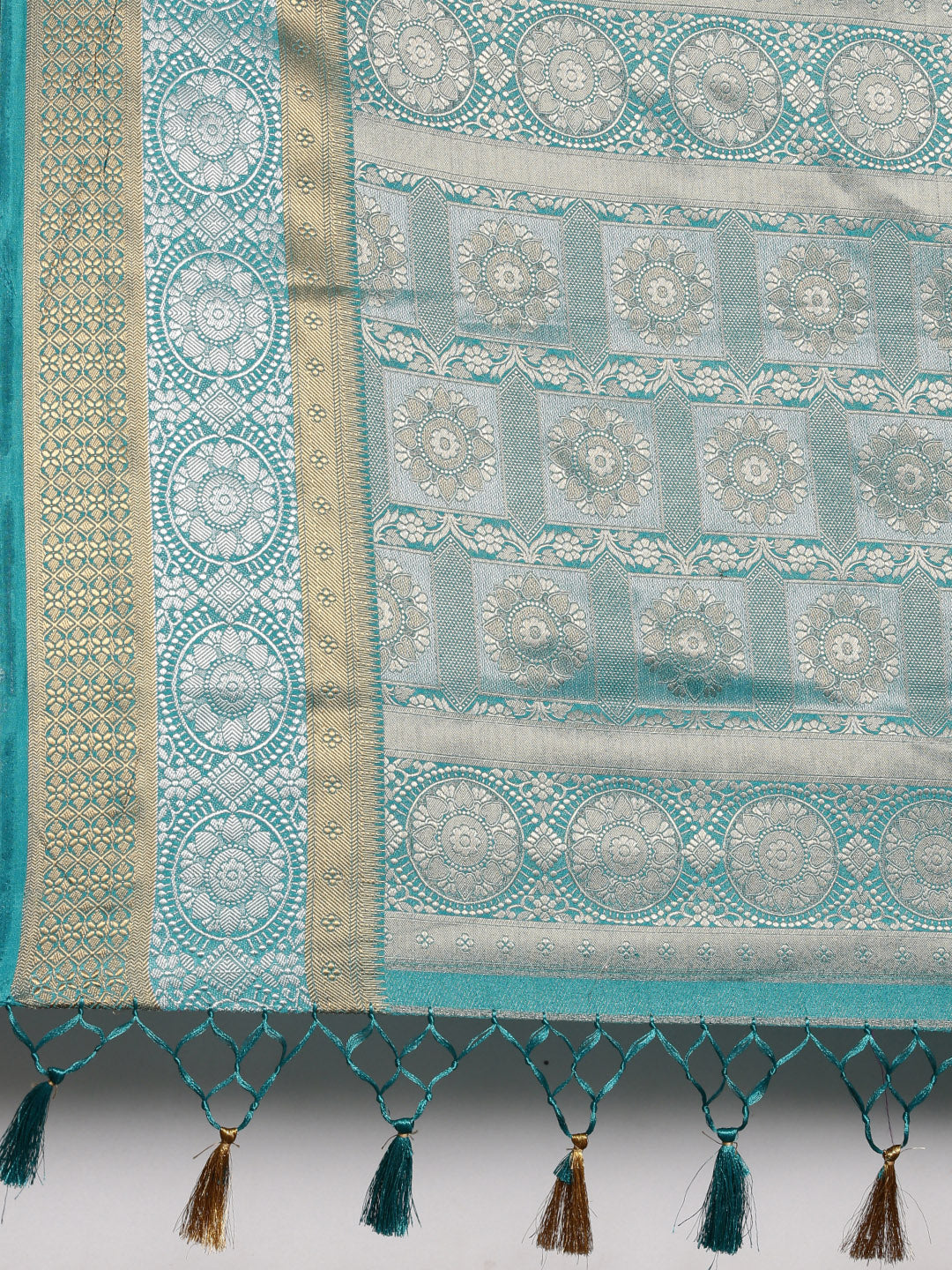 Mimosa Womens Art Silk Saree Kanjivaram Saffire Color