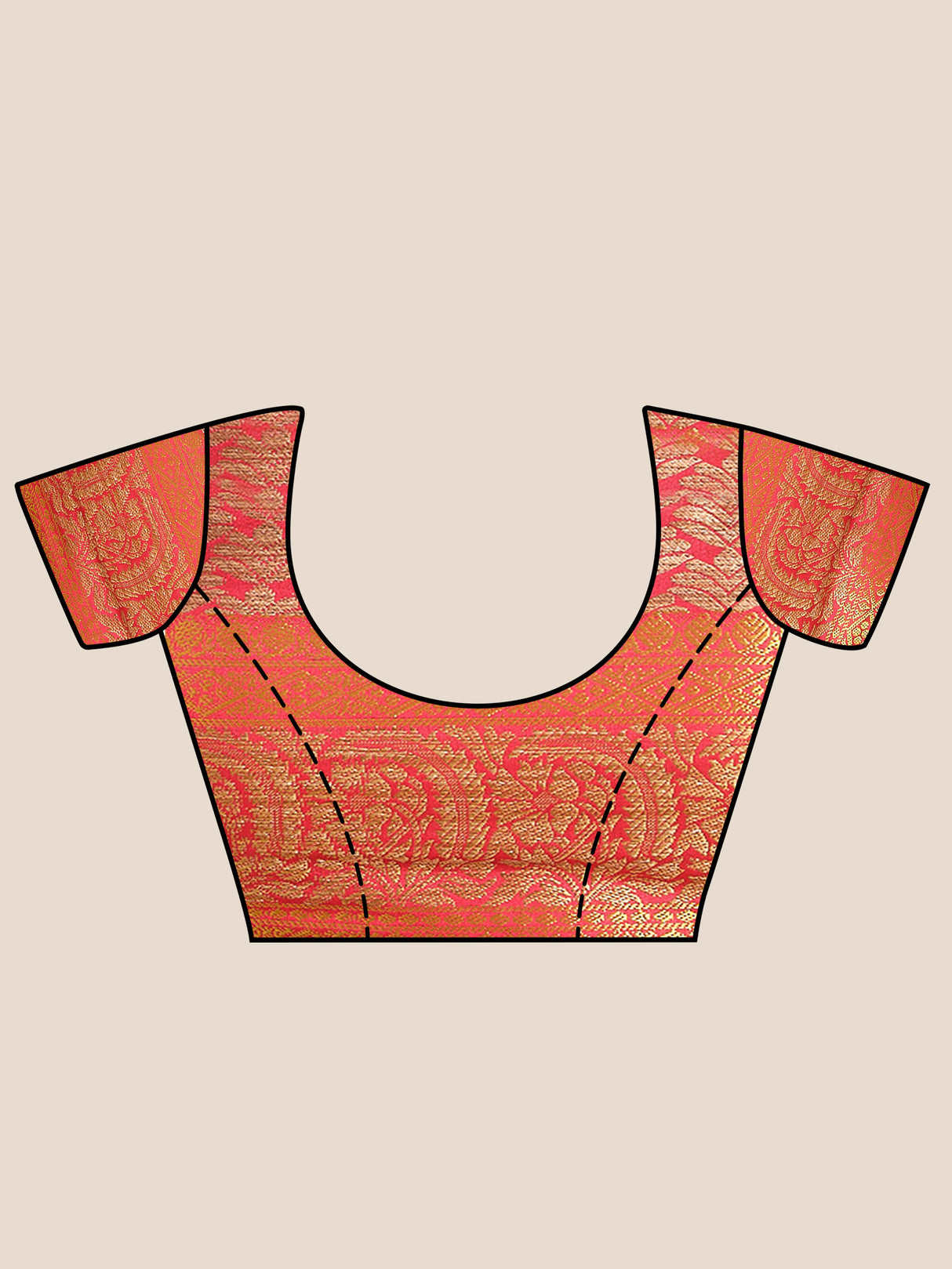 Mimosa Womens Art Silk Saree Kanjivaram Strawberry Color