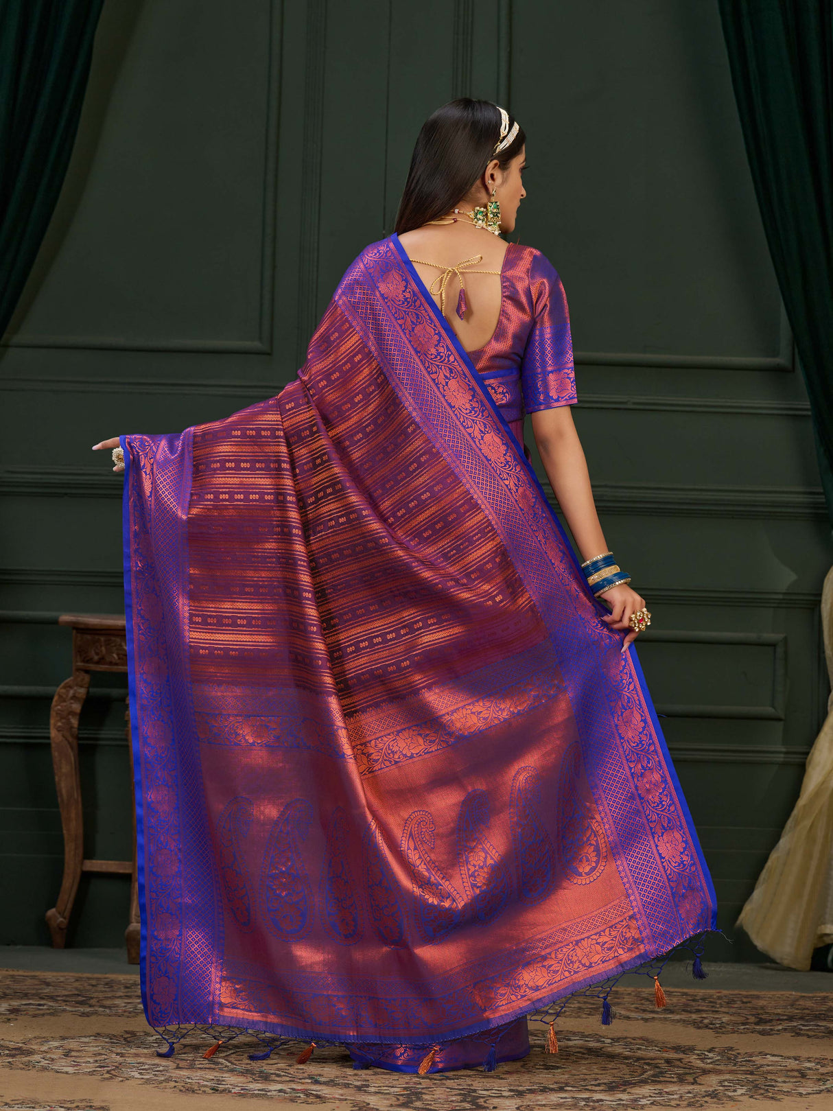 Mimosa Women's Woven Design Kanjivaram Art Silk Saree With Blouse Piece : SA0000914MJ