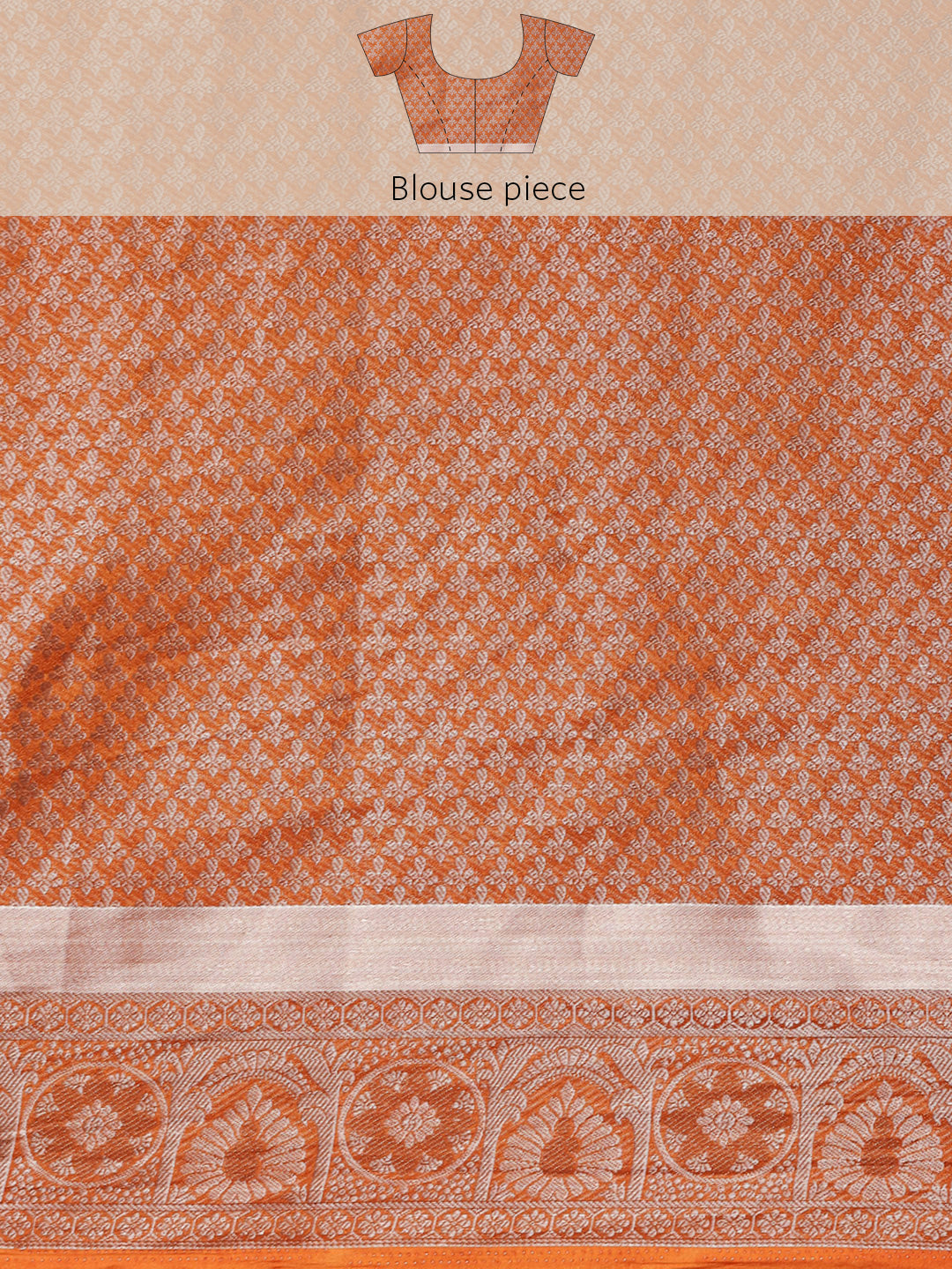 Mimosa Womens Art Silk Saree Kanjivaram Orange Color