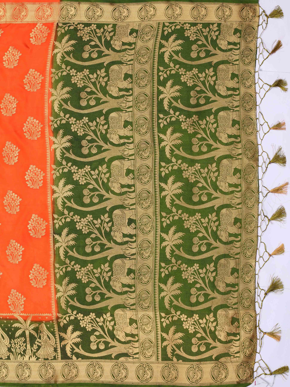 Mimosa Womens Art Silk Saree Kanjivaram Peach Color