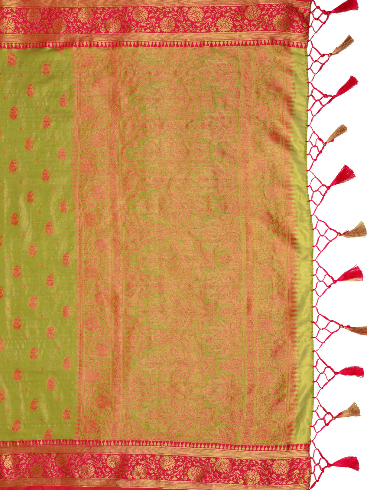 Mimosa Women's Woven Design Kanjivaram Art Silk Saree With Blouse Piece : SA0000943OL