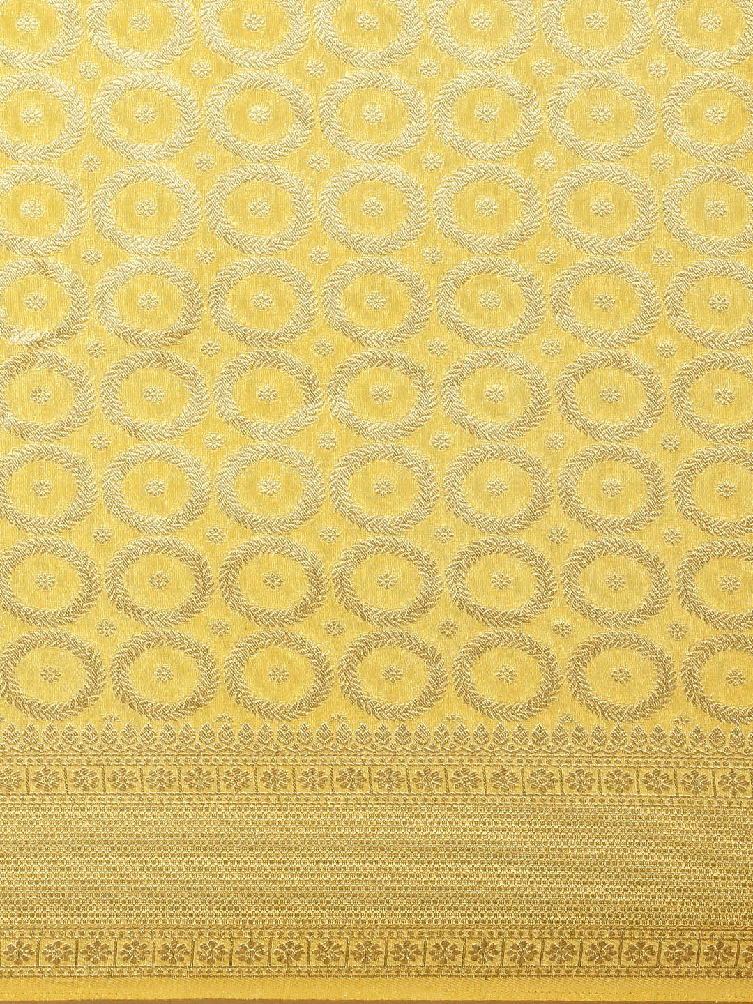 Mimosa Womens Art Silk Saree Kanjivaram Yellow Color