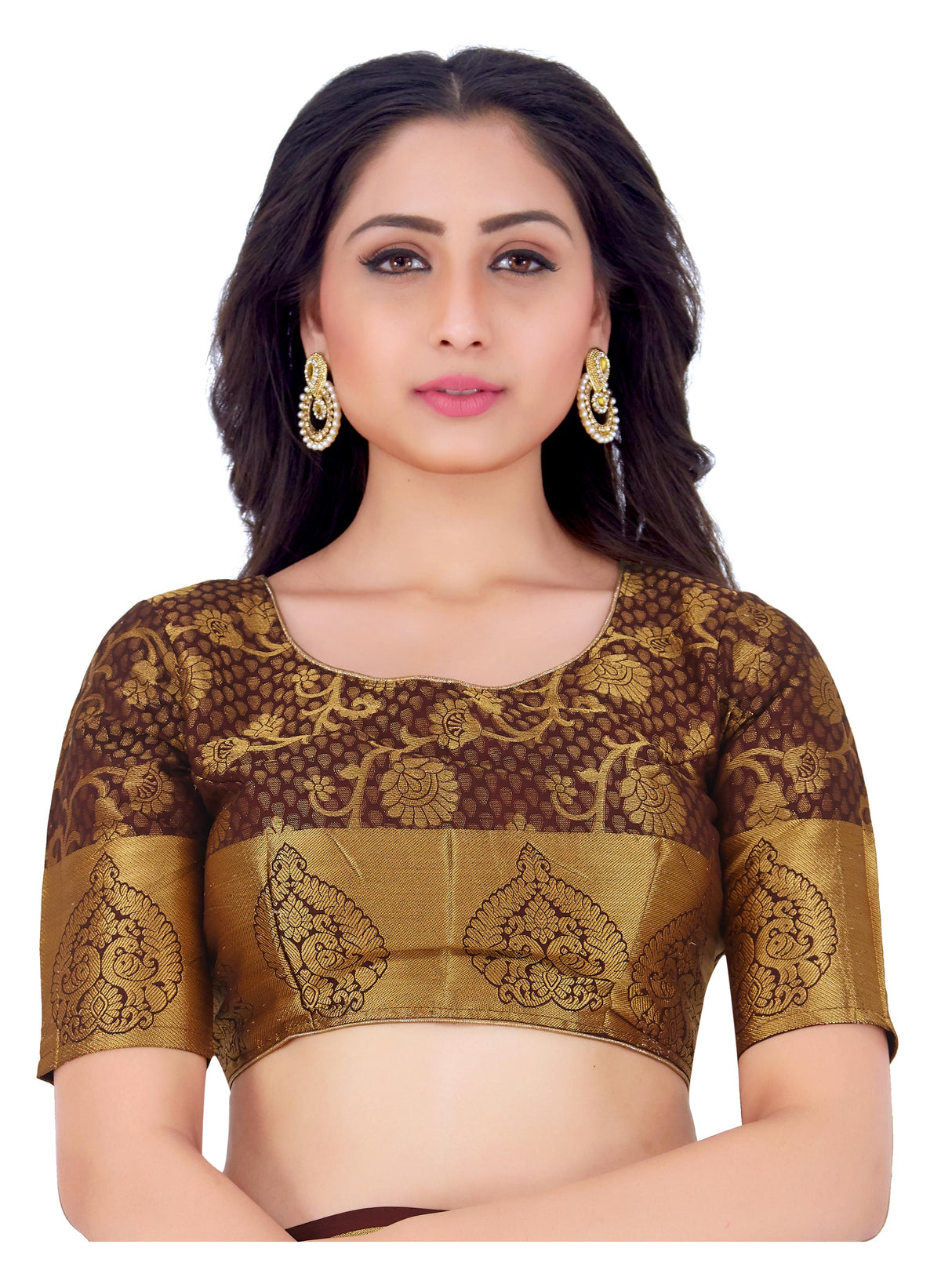 Mimosa Womens Art Silk Saree Kanjivaram Olive Color