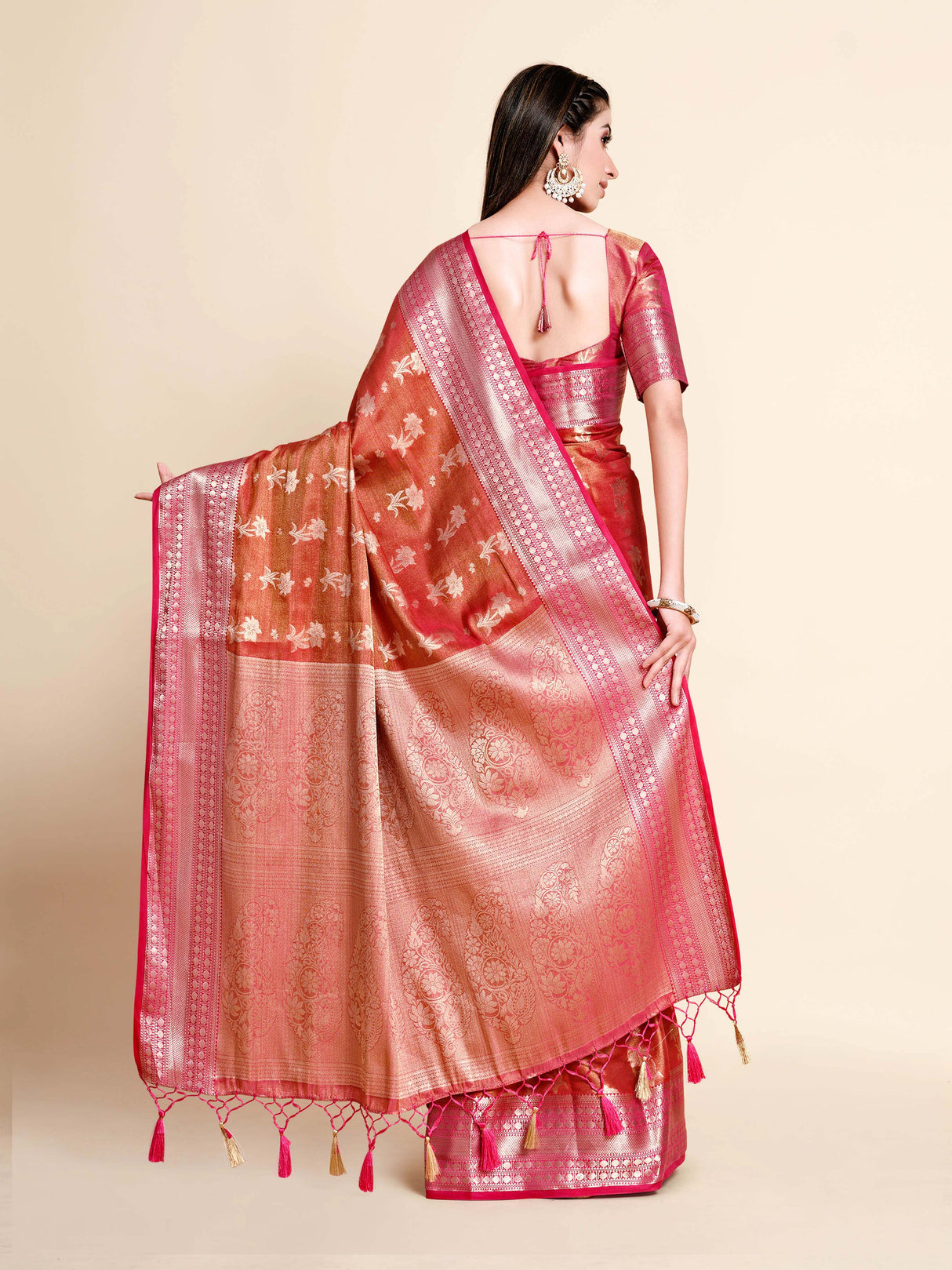 Mimosa Womens Art Silk Saree Kanjivaram Maroon Color