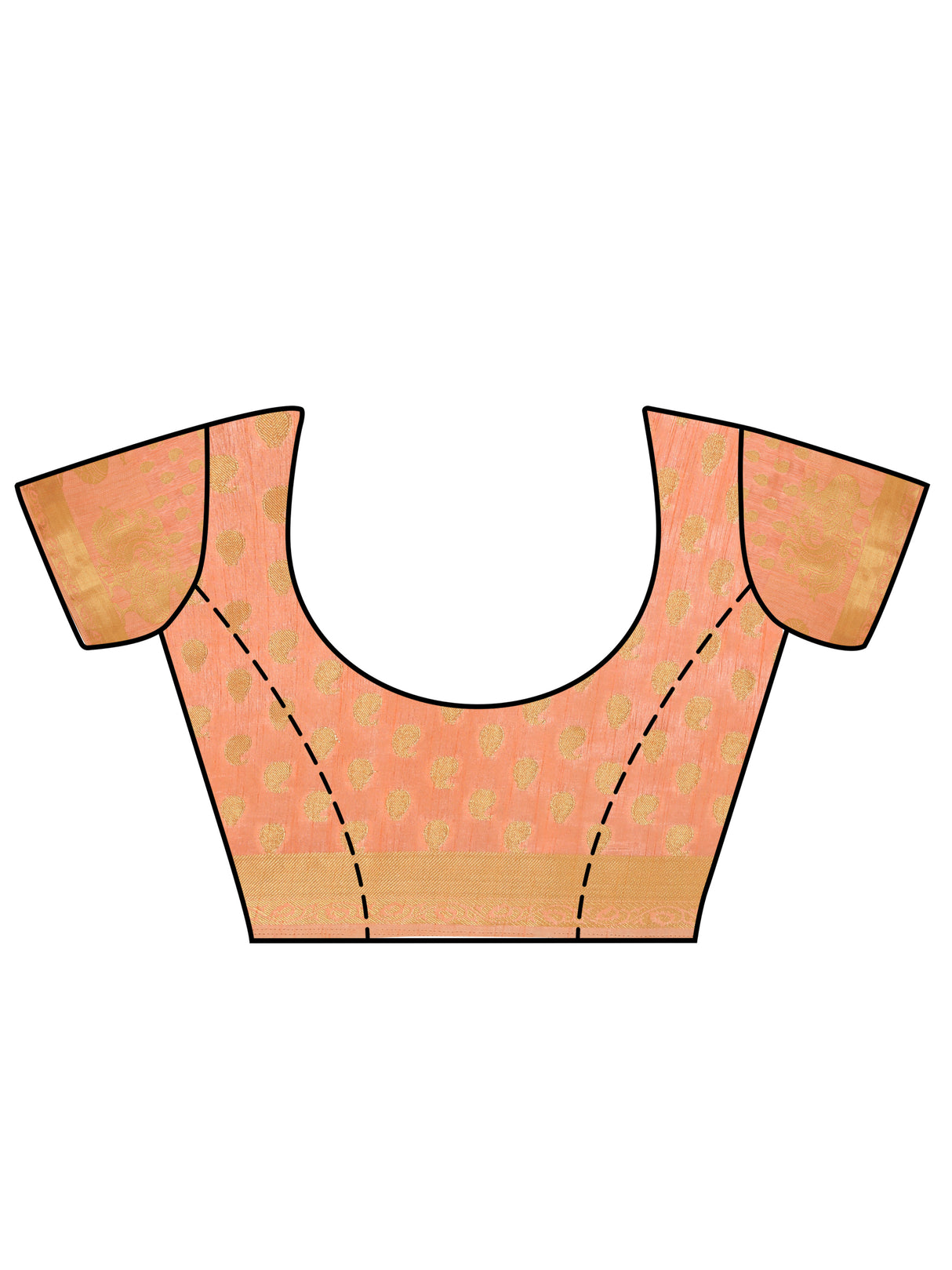 Mimosa Womens Art Silk Saree Kanjivaram Peach Color