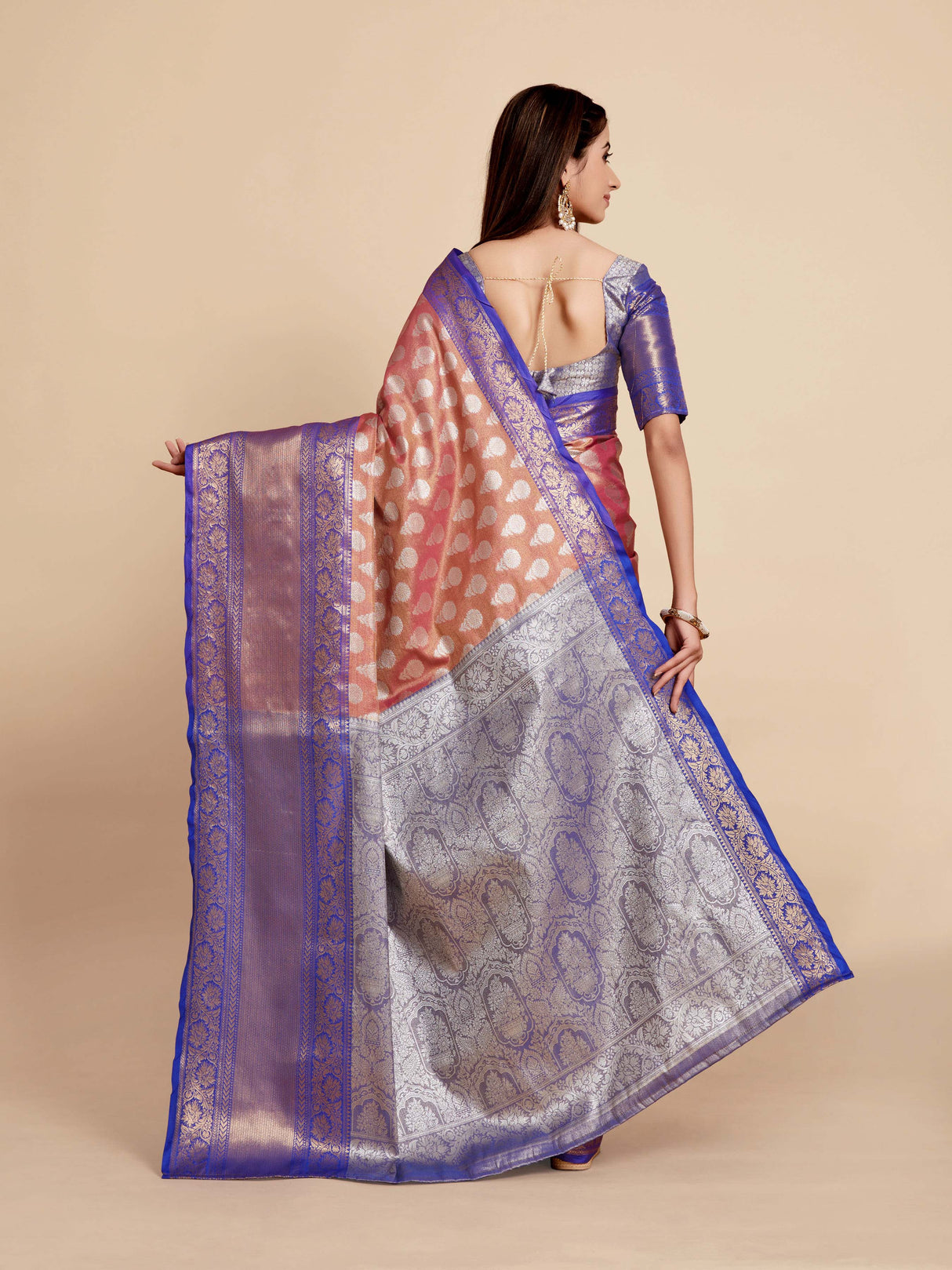 Mimosa Womens Art Silk Saree Kanjivaram Rani Color