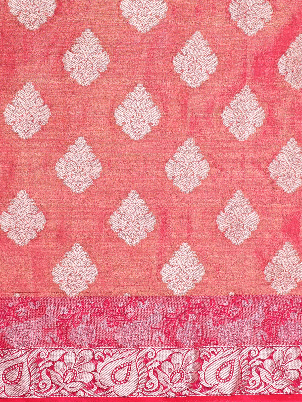 Mimosa Womens Art Silk Saree Kanjivaram Peach Color