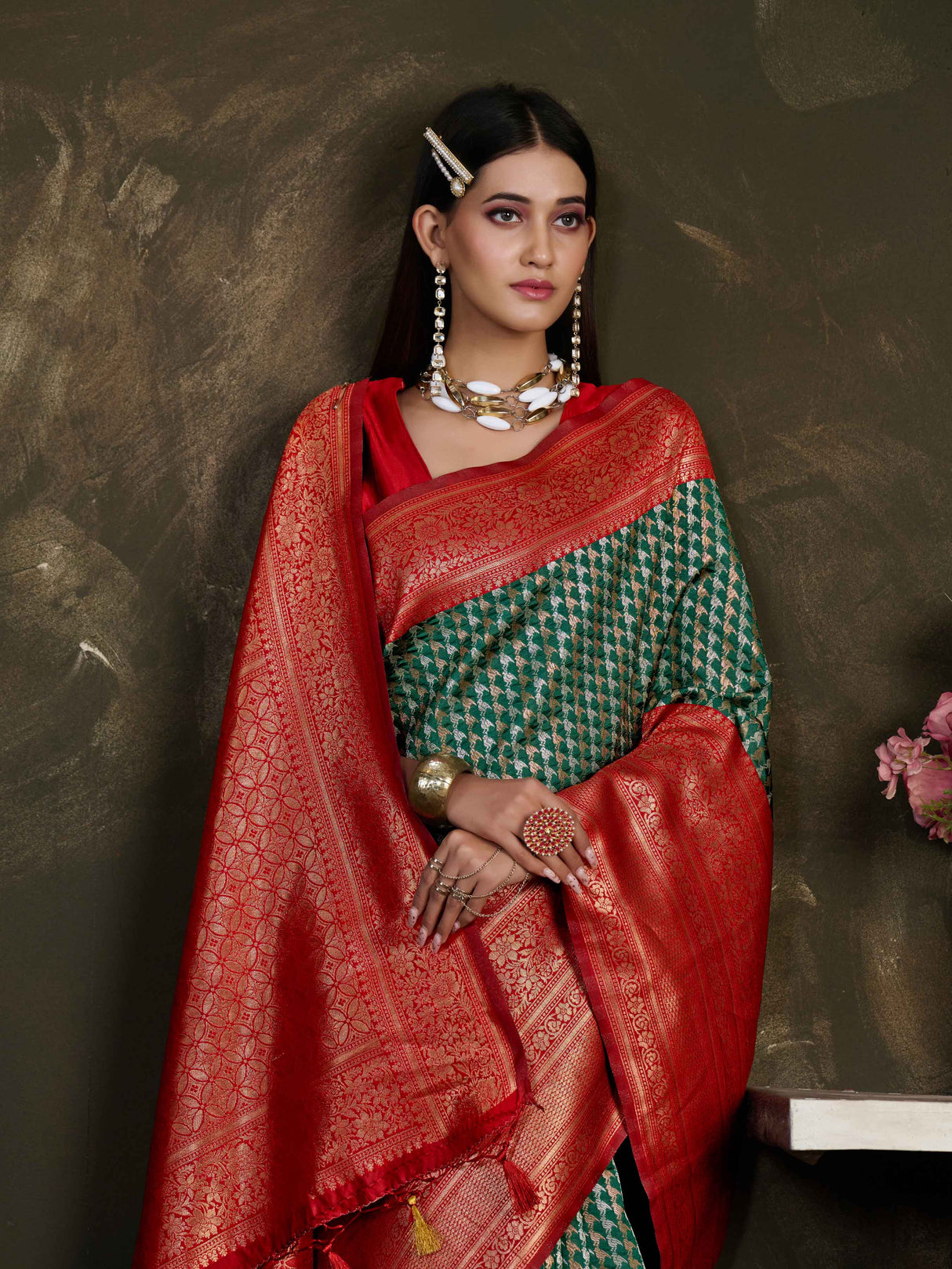 Mimosa Women's Woven Design Kanjivaram Art Silk Saree With Blouse Piece : SA0000907BG