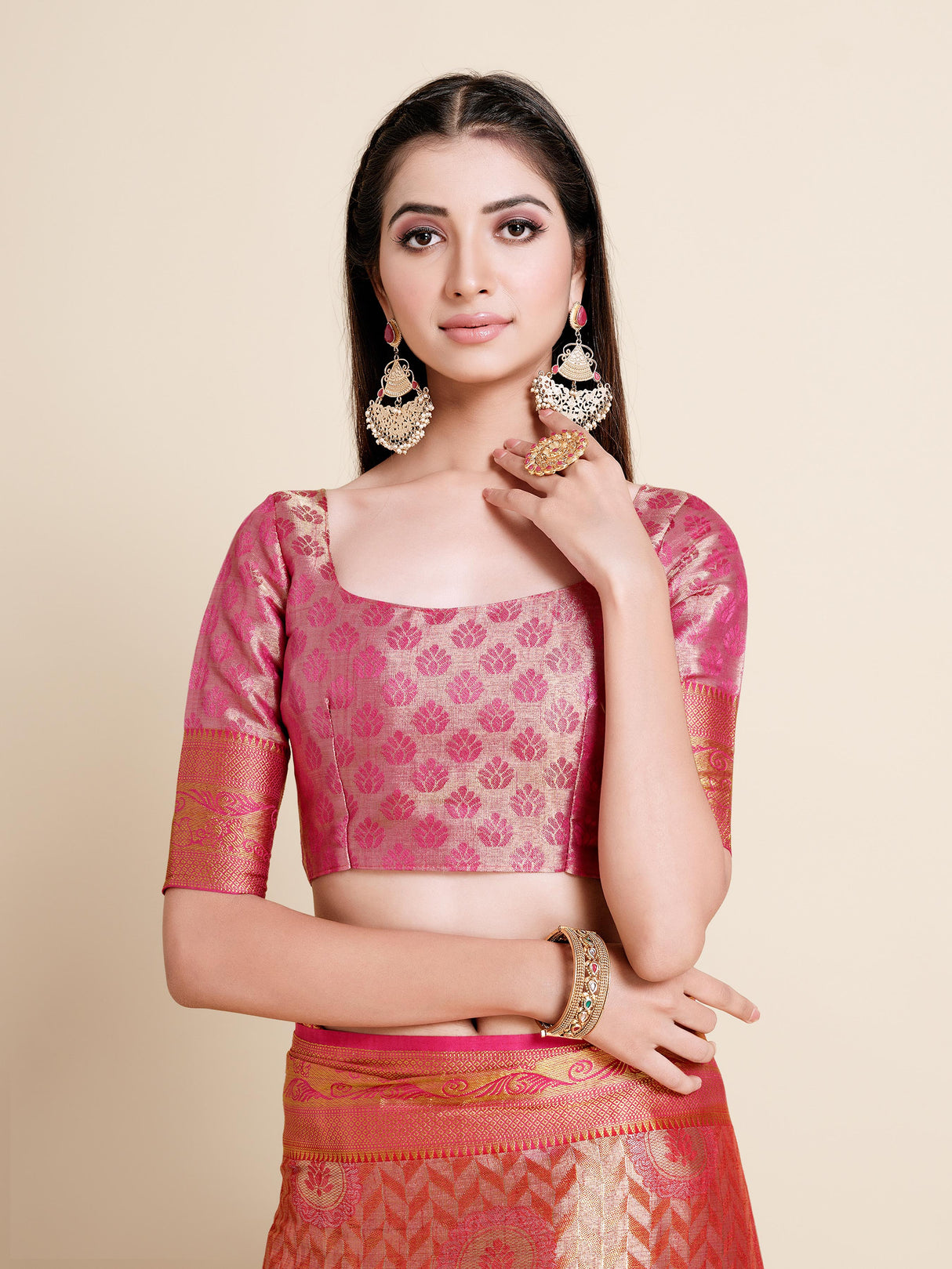 Mimosa Womens Art Silk Saree Kanjivaram Maroon Color