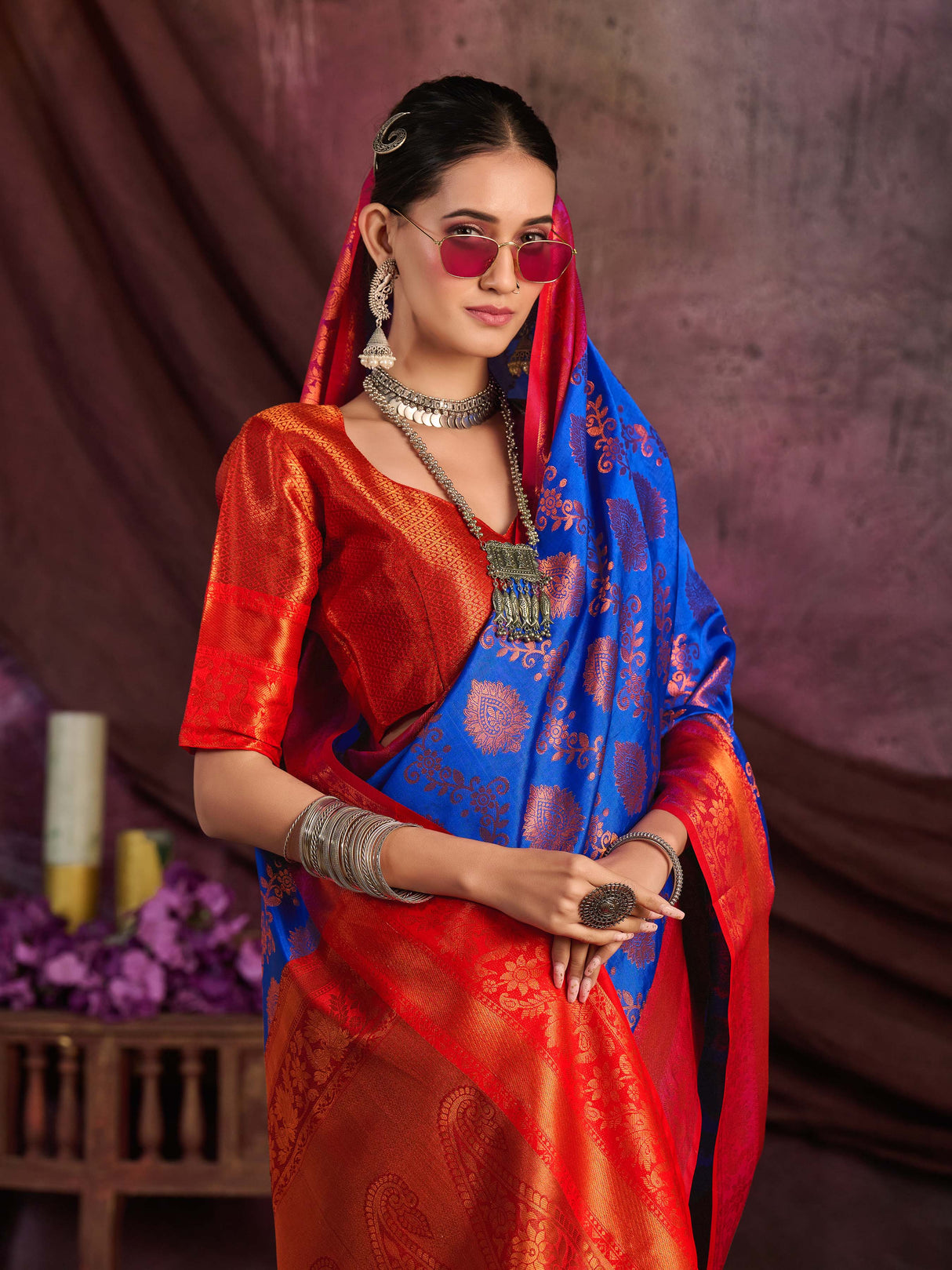 Mimosa Women's Woven Design Kanjivaram Art Silk Saree With Blouse Piece : SA0000913RB