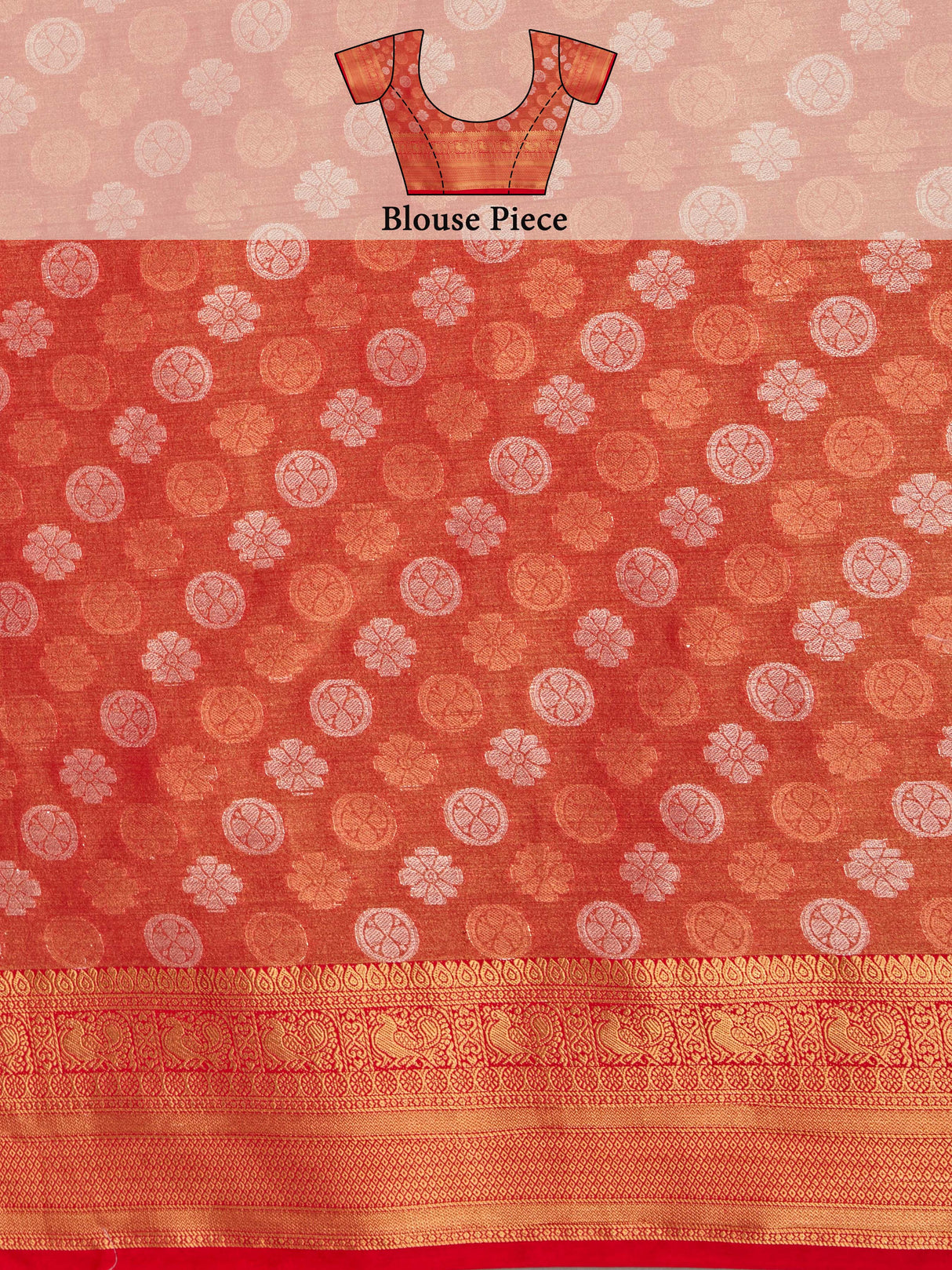 Mimosa Women's Woven Design Kanjivaram Style Art Silk Saree With Blouse Piece : SA0000410PNKFREE