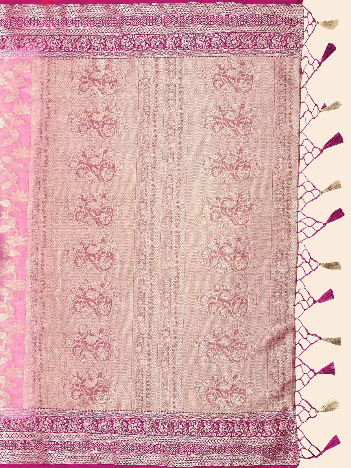 Mimosa Womens Art Silk Saree Kanjivaram Pink Color