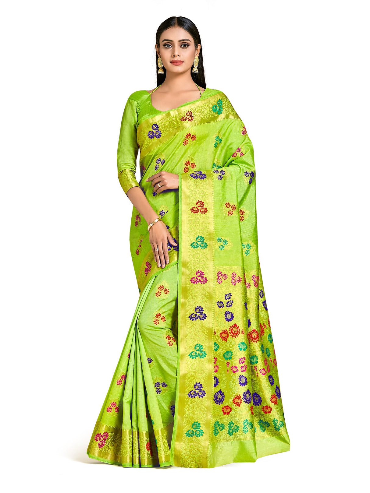 Mimosa Womens Art Silk Saree Dharmavaram Liril Color