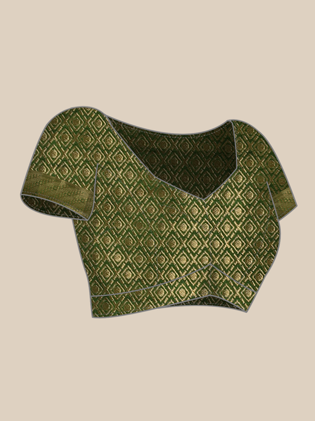 Mimosa Womens Art Silk Saree Kanjivaram Olive Color