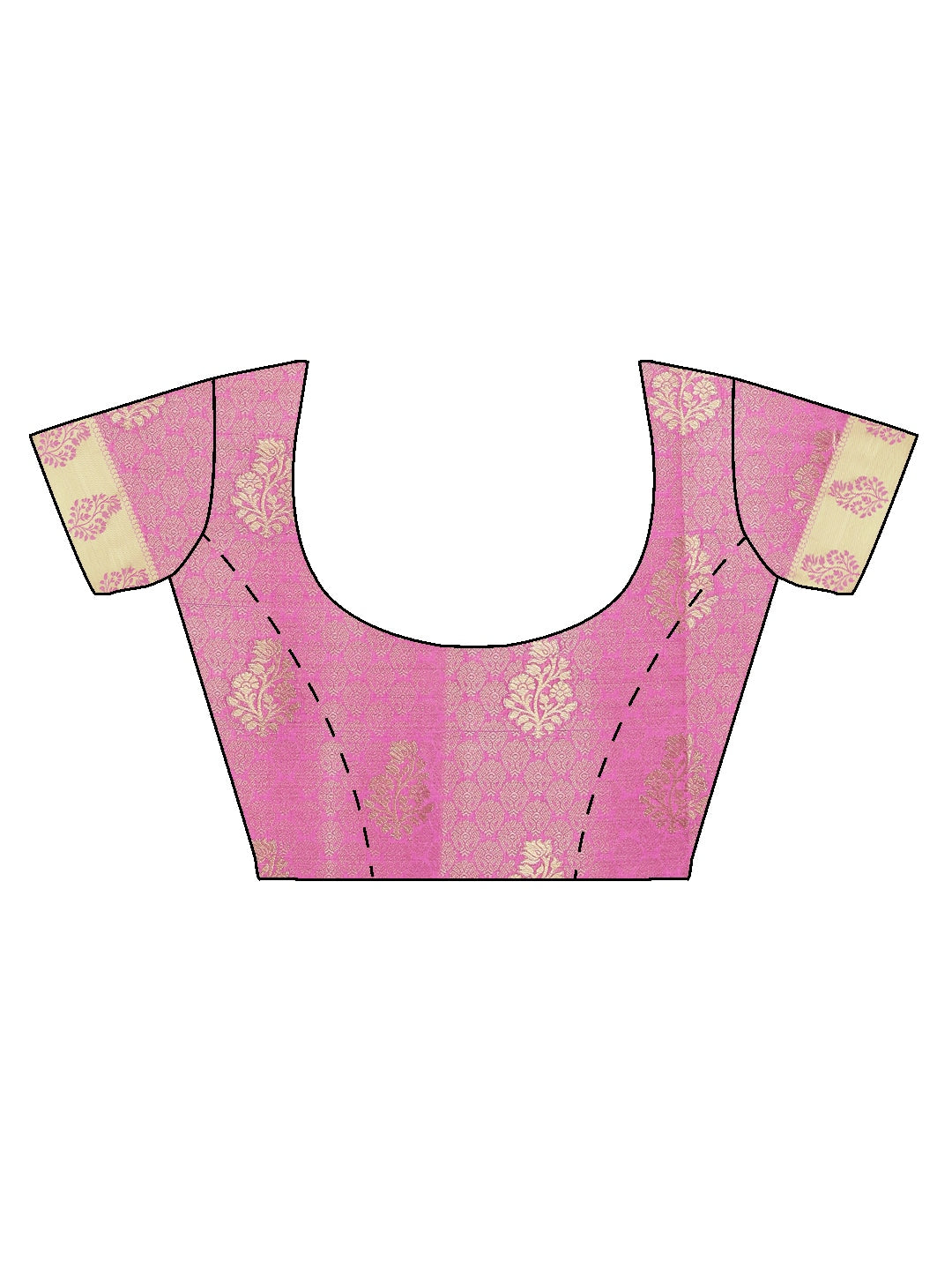 Mimosa Womens Tussar Silk Saree Kanjivaram style Pink Color