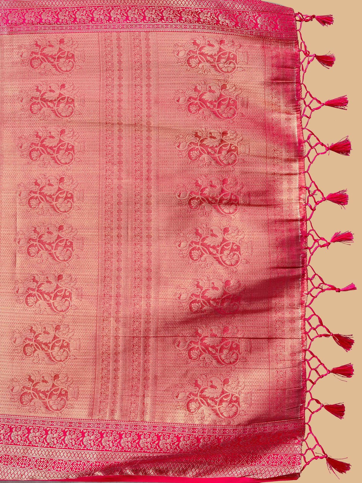 Mimosa Women's Woven Design Kanjivaram Style Art Silk Saree With Blouse Piece : SA0000374RNFREE