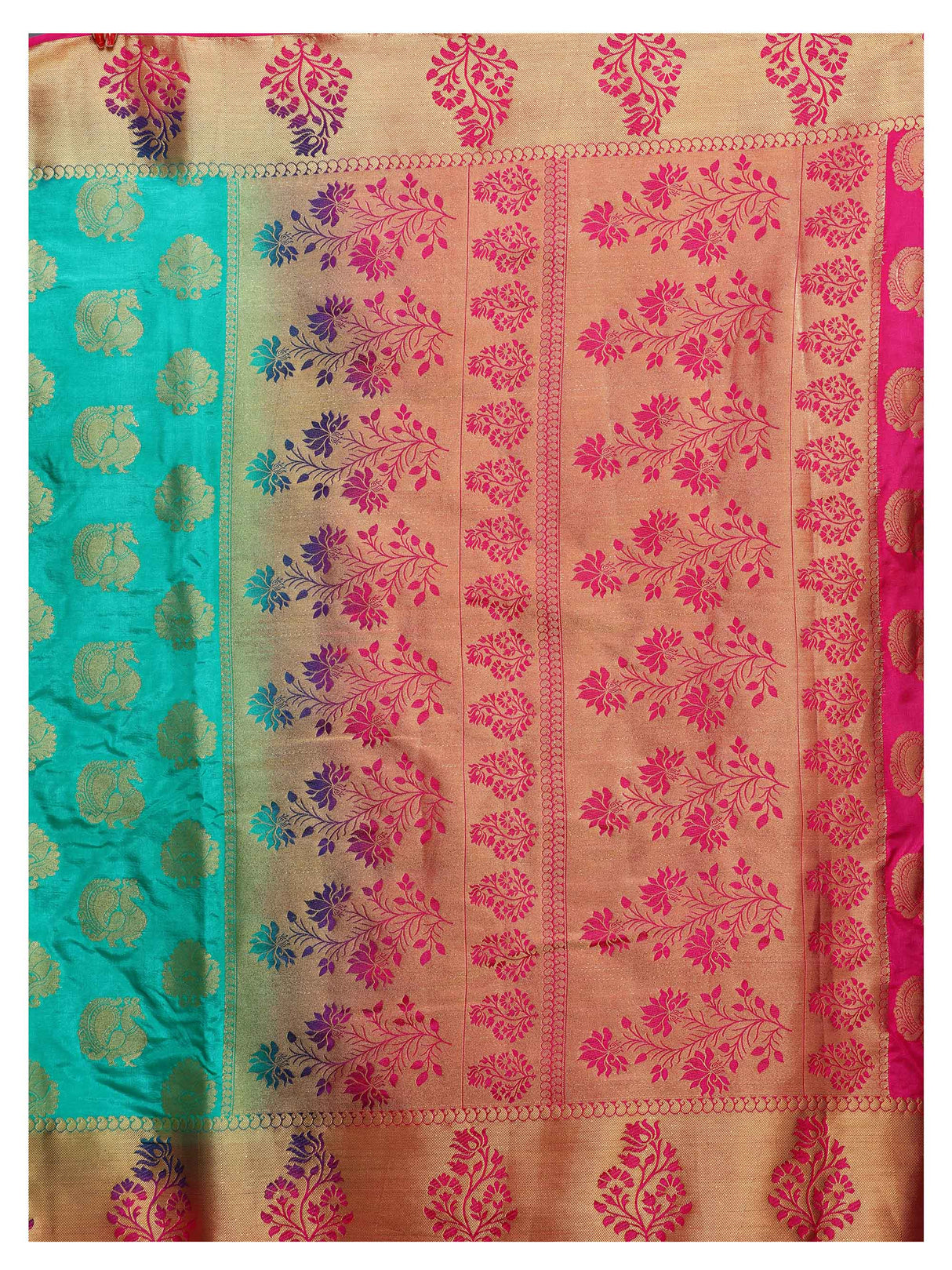 Mimosa Womens Art Silk Saree Kanjivaram Rama Color