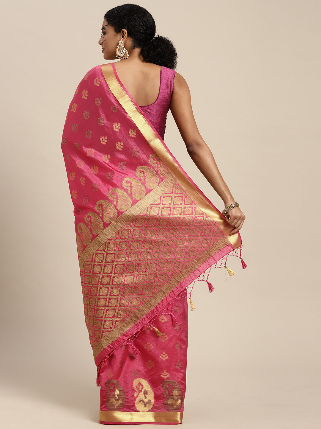 Mimosa Womens Art Silk Saree Kanjivaram Gajjari Color