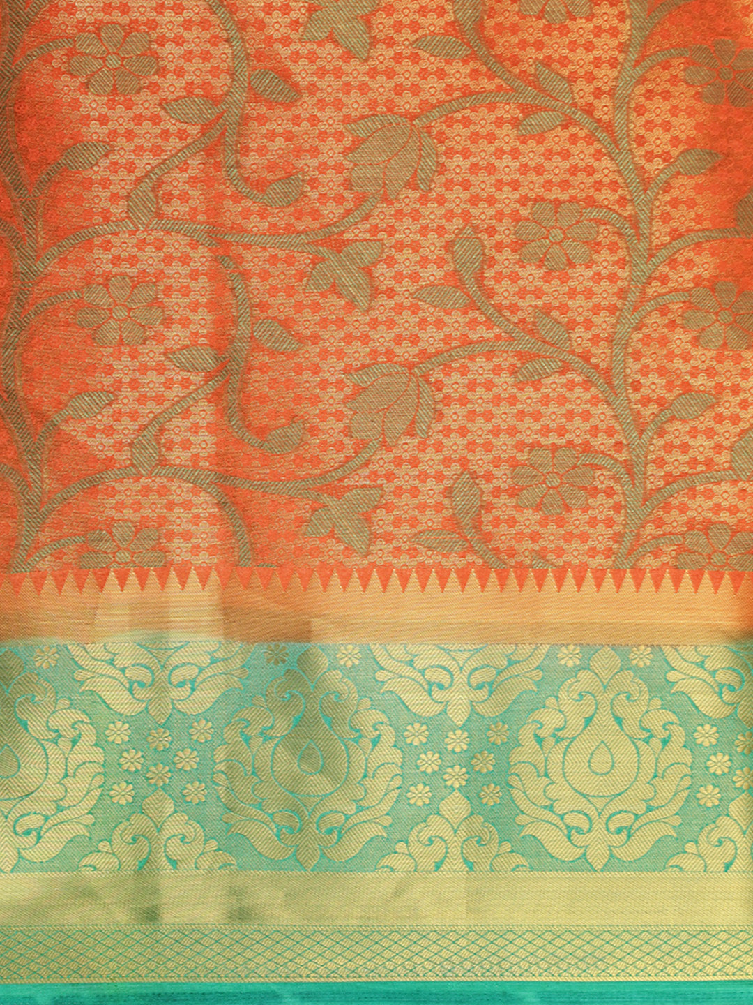 Mimosa Womens Art Silk Saree Kanjivaram Peach Color