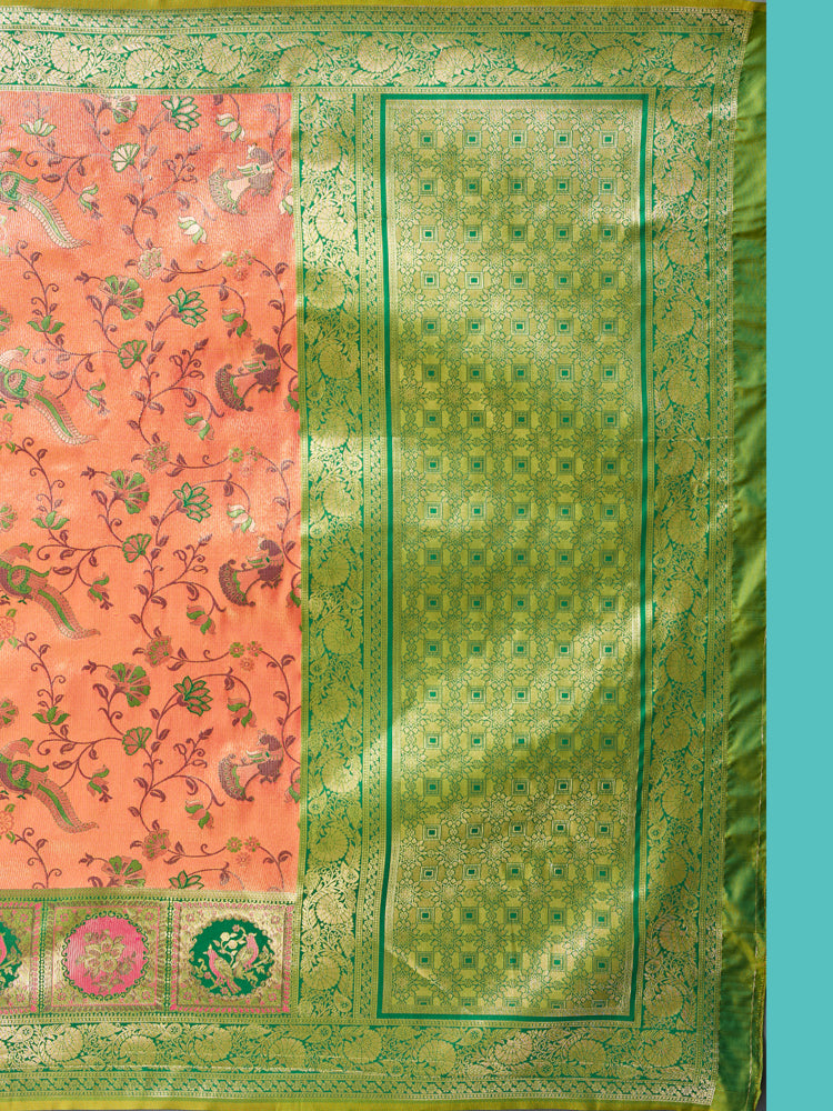 Mimosa Women's Woven Design Patola Style Art Silk Saree With Blouse Piece : SA00001389PCFREE