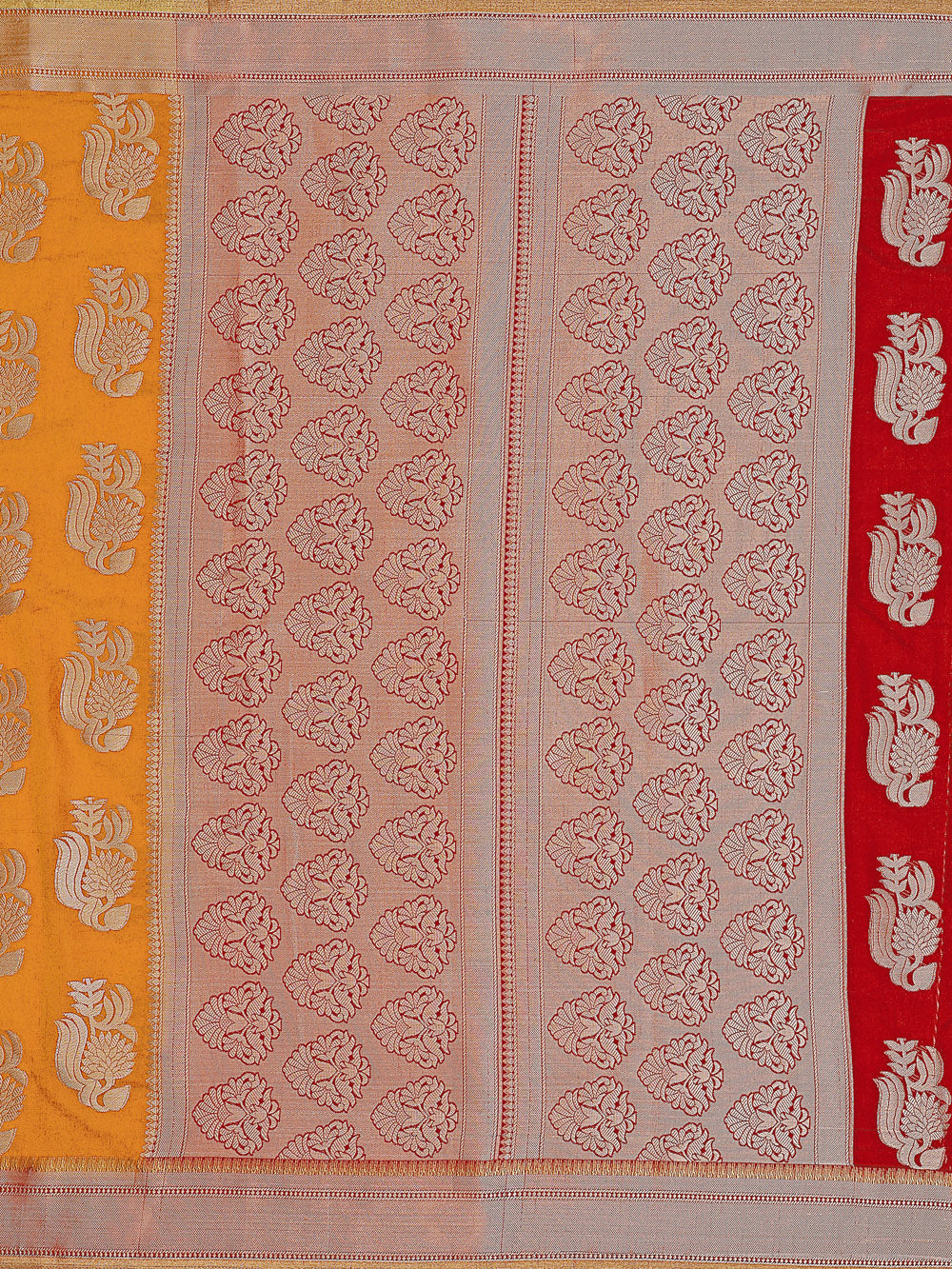 Mimosa Womens Art Silk Saree Kanjivaram Mustard Color