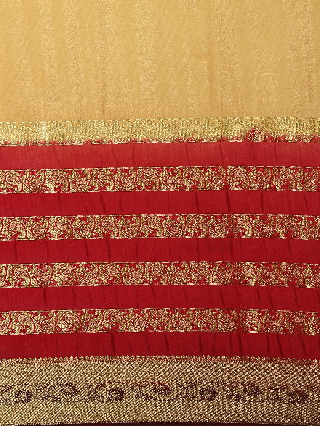 Mimosa Womens Crepe Saree Mysore Silk style Chiku Color