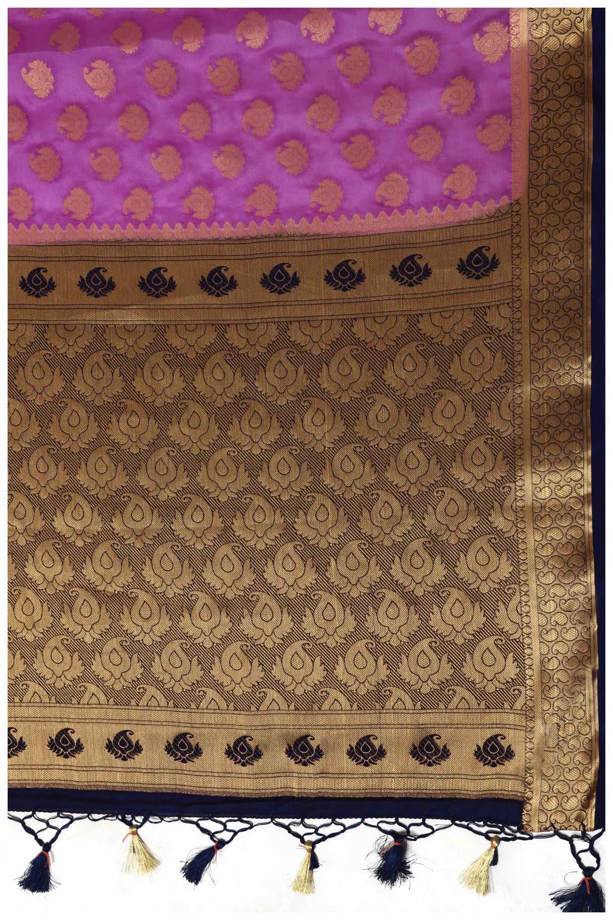 Mimosa Womens Crepe Saree Mysore Silk Levander Color