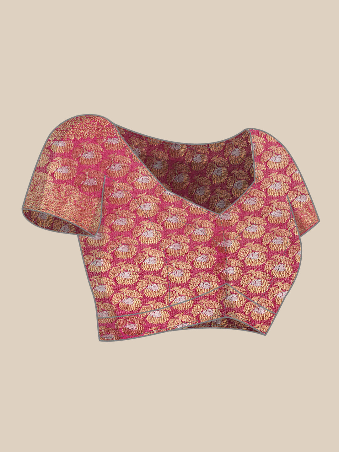 Mimosa Womens Art Silk Saree Kanjivaram Orange Color