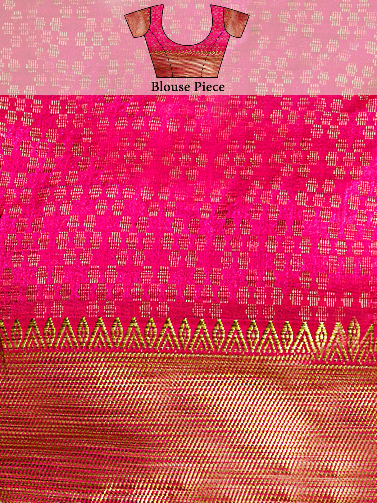 Mimosa Womens Art Silk Saree Kanjivaram style Strawberry Color