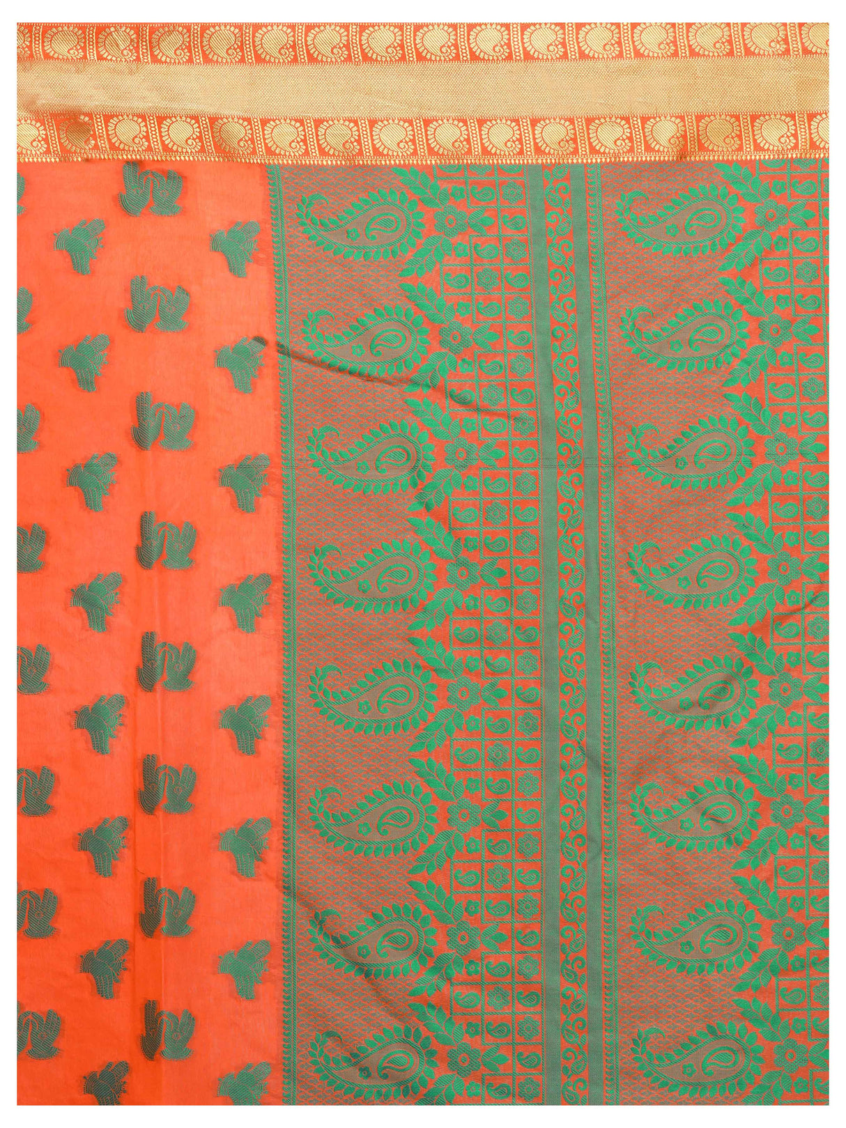 Mimosa Womens Art Silk Saree Kanjivaram Peach Color