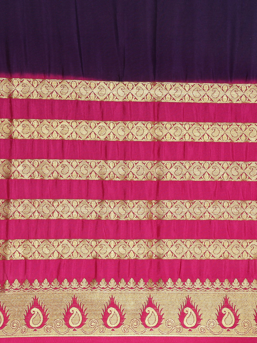 Mimosa Womens Crepe Saree Mysore Silk Navy Blue Color