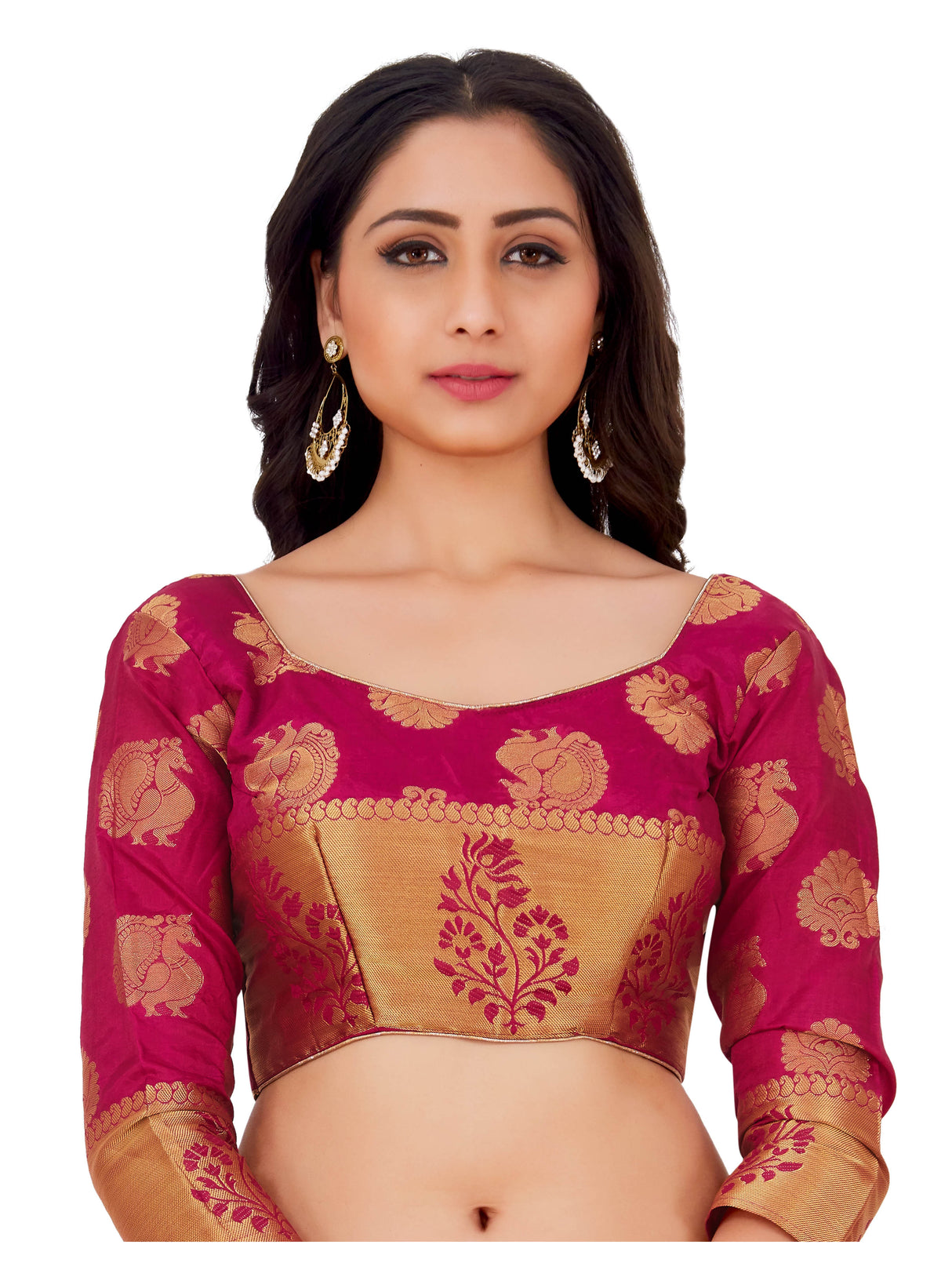 Mimosa Womens Art Silk Saree Kanjivaram Peach Color