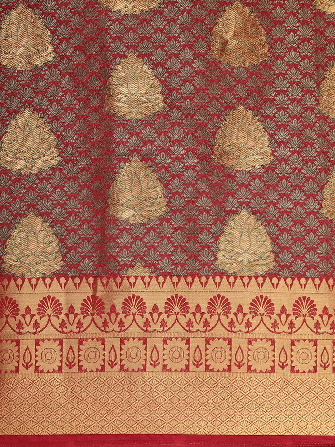 Mimosa Womens Art Silk Saree Kanjivaram Maroon Color