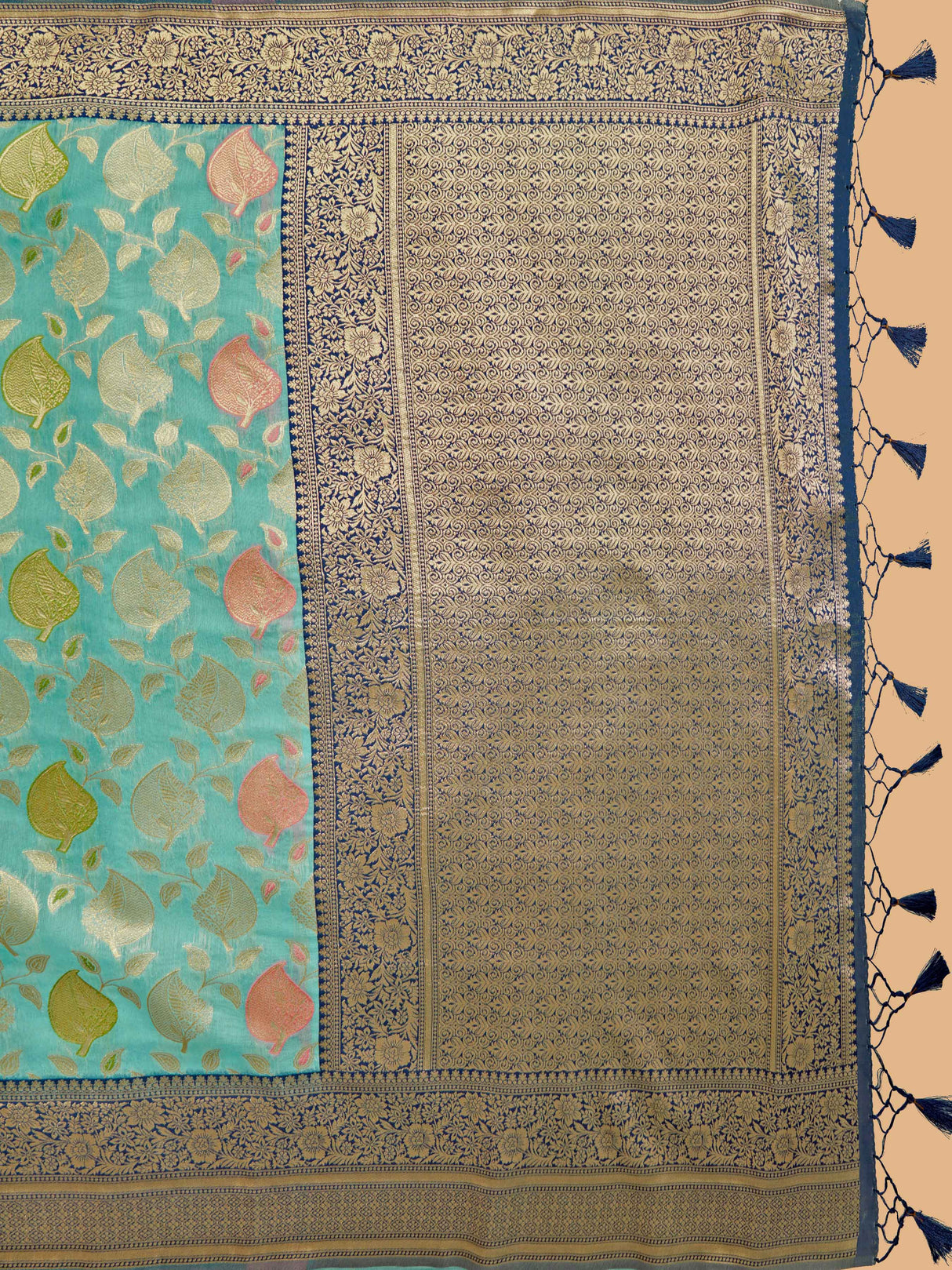 Mimosa Women's Woven Design Kanjivaram Linen Saree With Blouse Piece : SA00001236SFFREE