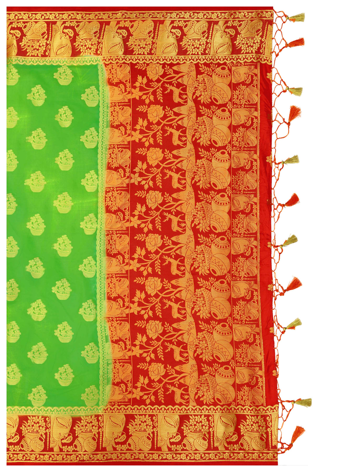 Mimosa Womens Art Silk Saree Kanjivaram Liril Color