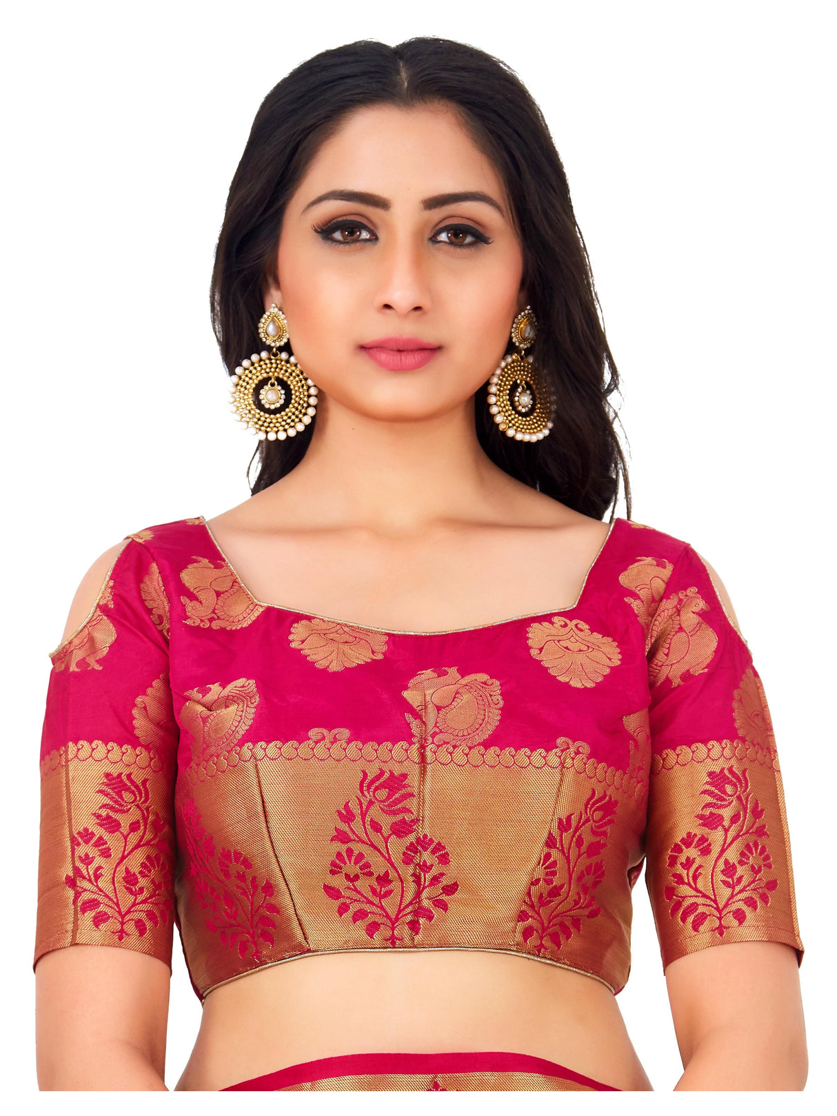 Mimosa Womens Art Silk Saree Kanjivaram Rama Color