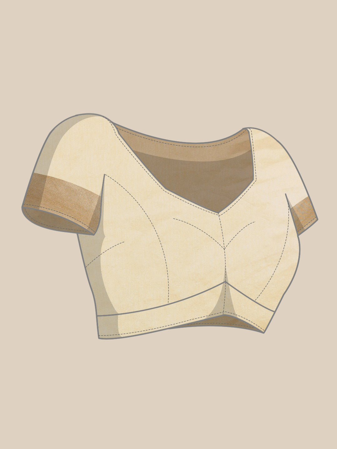 Mimosa Womens Art Silk Saree Kasavu Cream Color