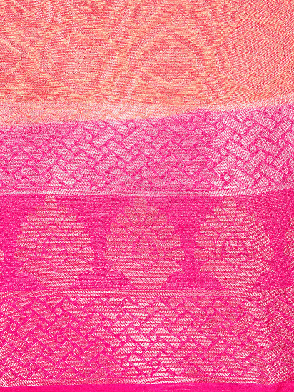 Mimosa Womens Art Silk Saree Kanjivaram Peach Color