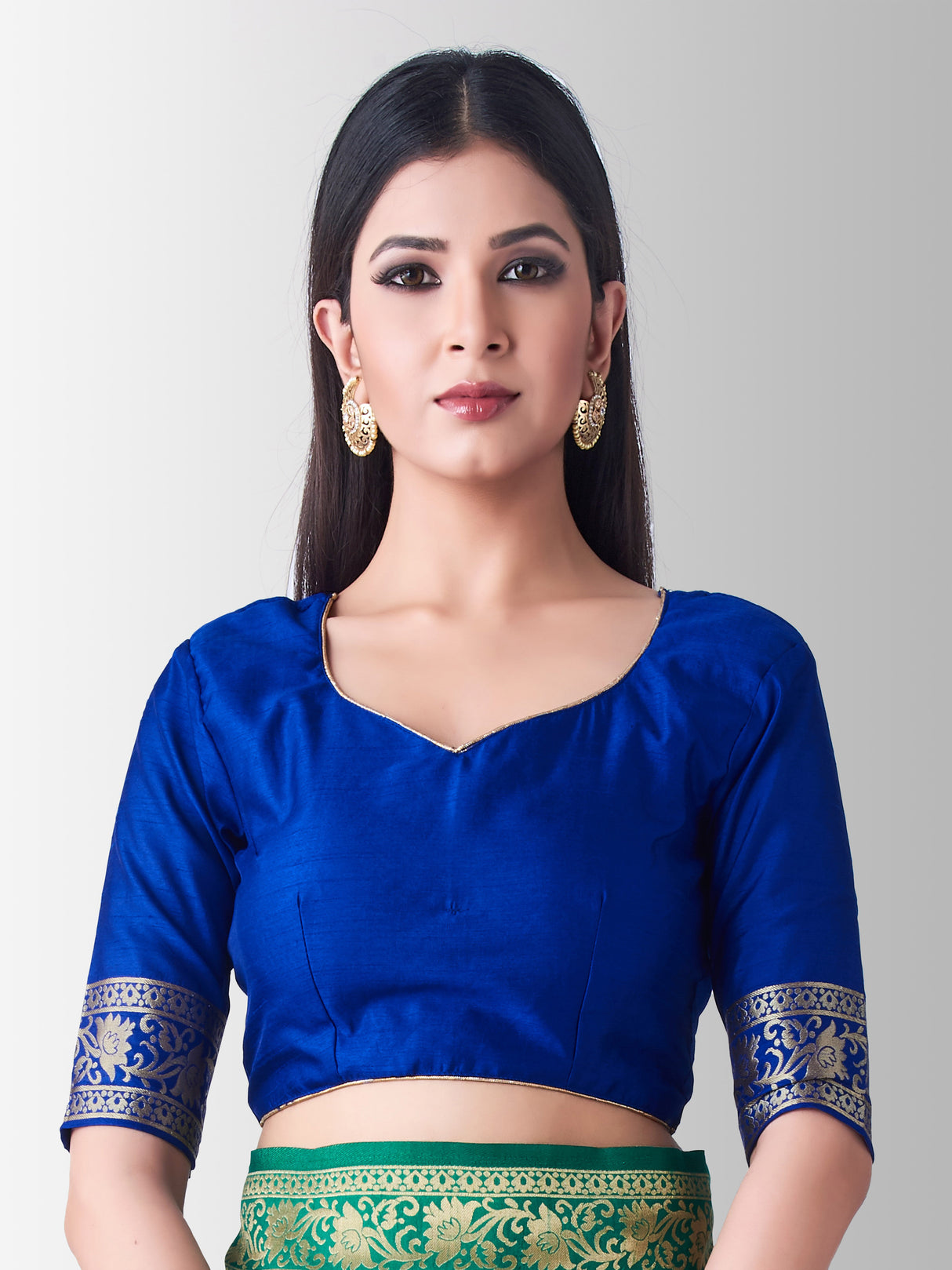 Mimosa Womens Art Silk Saree Kanjivaram Rama Color