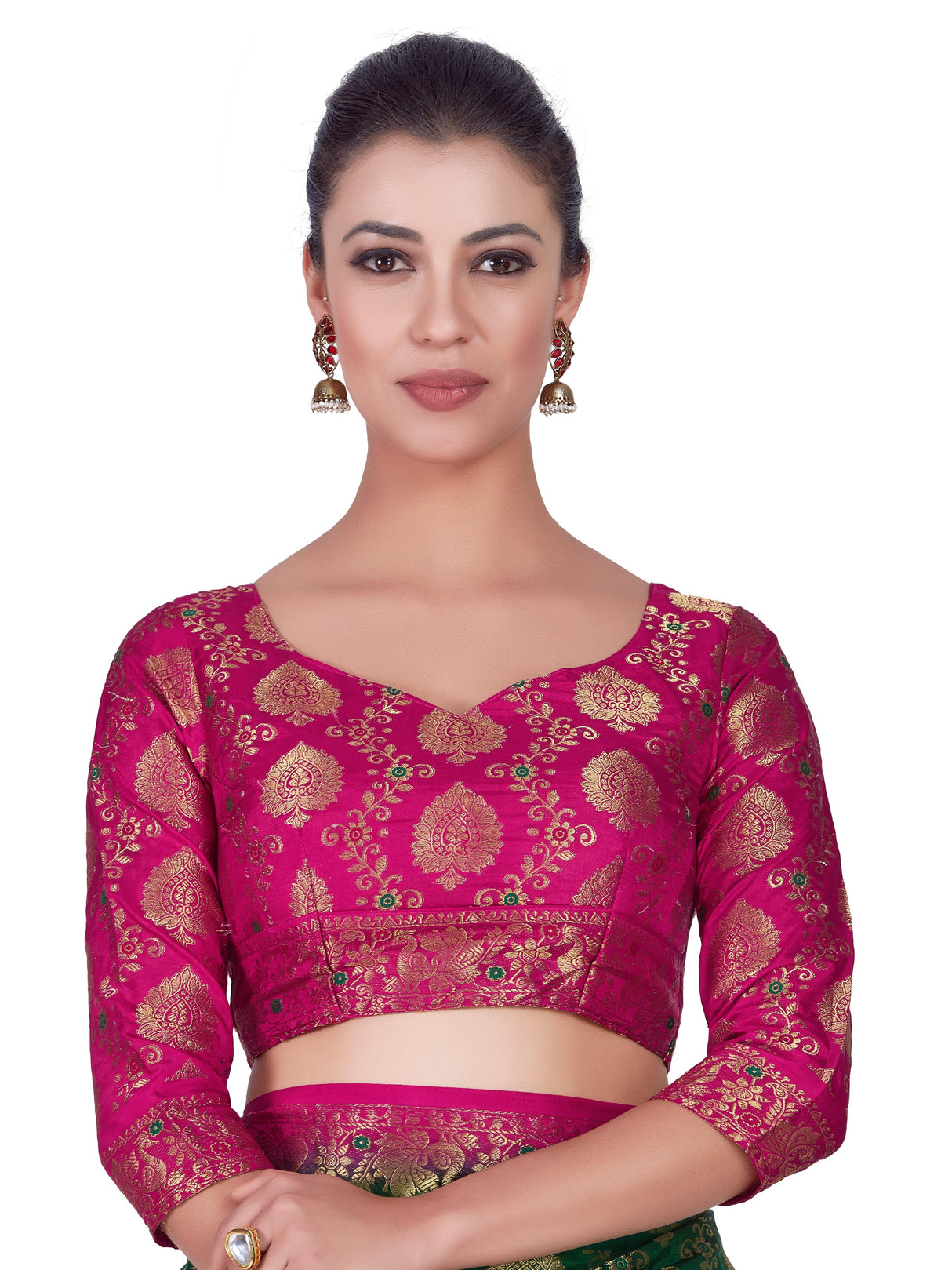 Mimosa Womens Art Silk Saree Kanjivaram BGreen Color