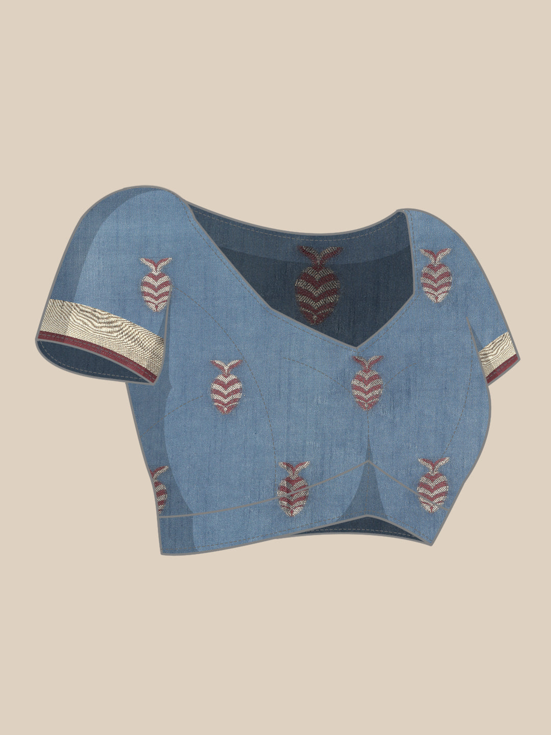 Mimosa Womens Art Silk Saree Kanjivaram style Grey Color