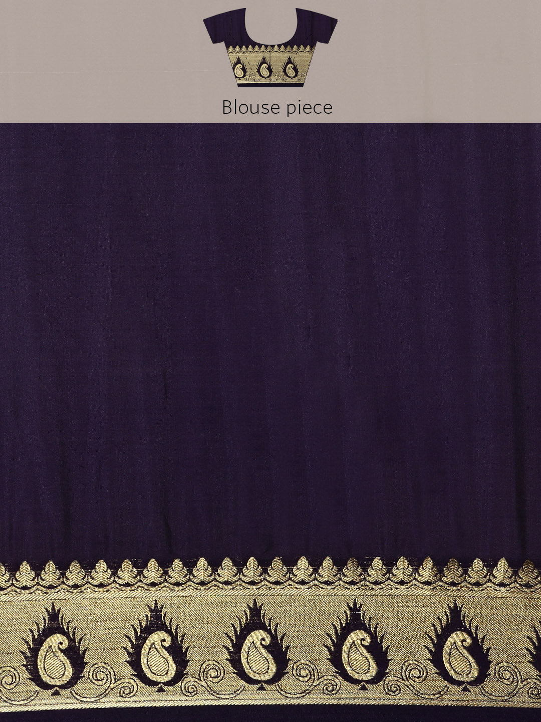 Mimosa Womens Crepe Saree Mysore Silk Navy Blue Color