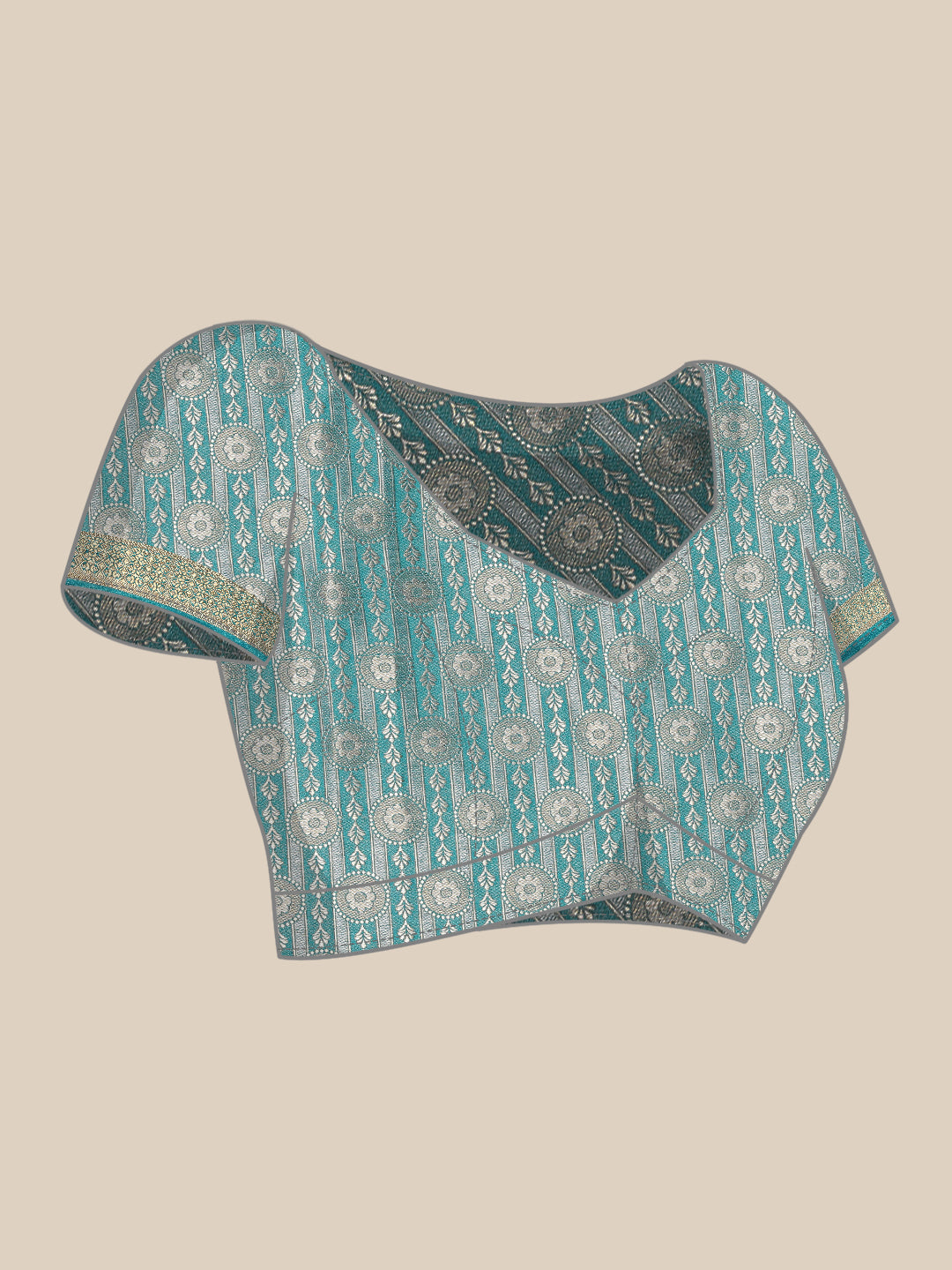 Mimosa Womens Art Silk Saree Kanjivaram Saffire Color