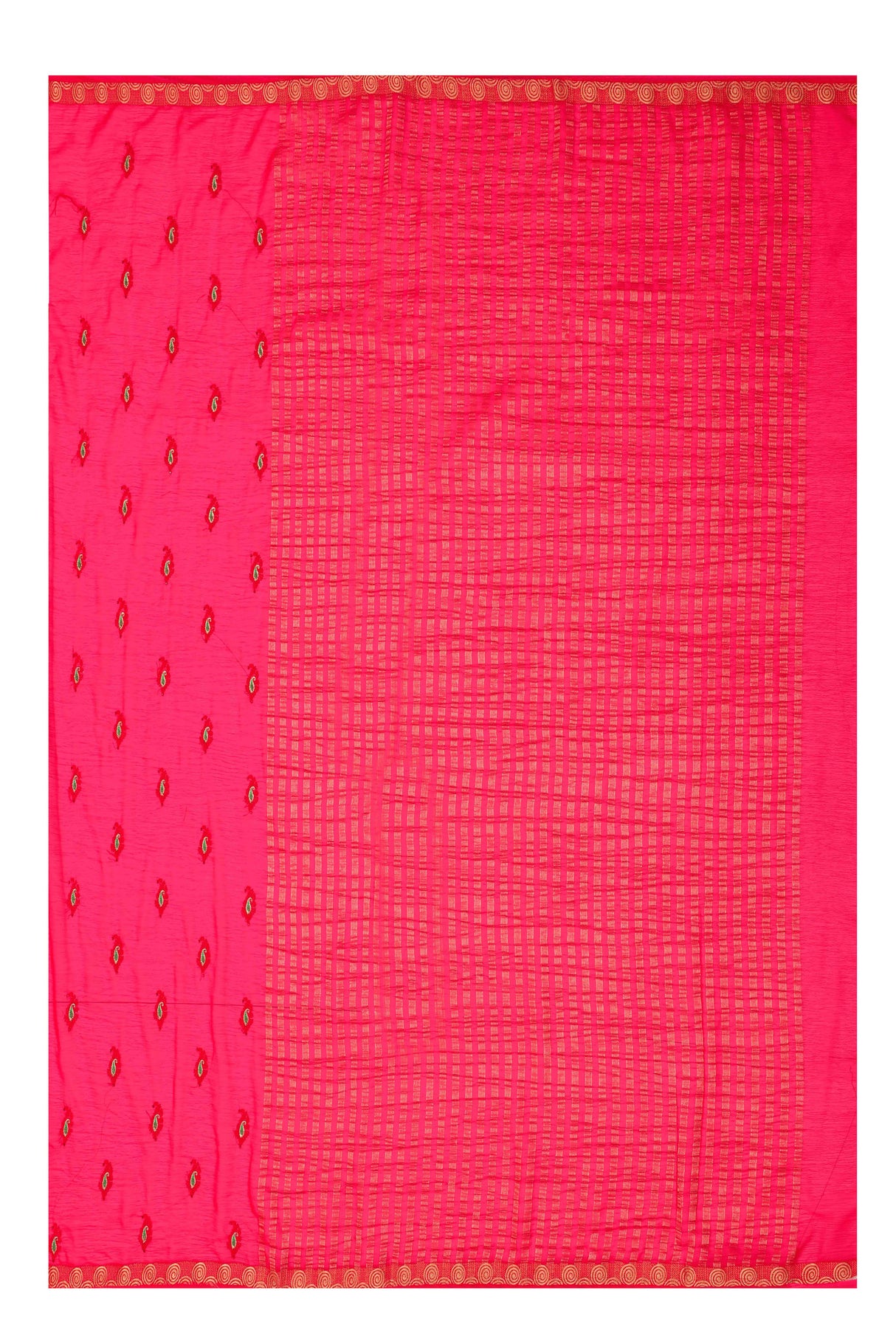 Mimosa Womens Chiffon Saree Banarasi Strawberry Color
