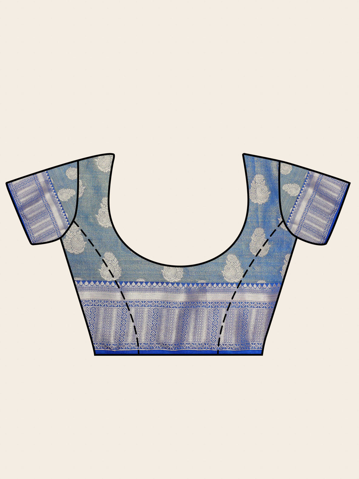 Mimosa Womens Art Silk Saree Kanjivaram Saffire Color