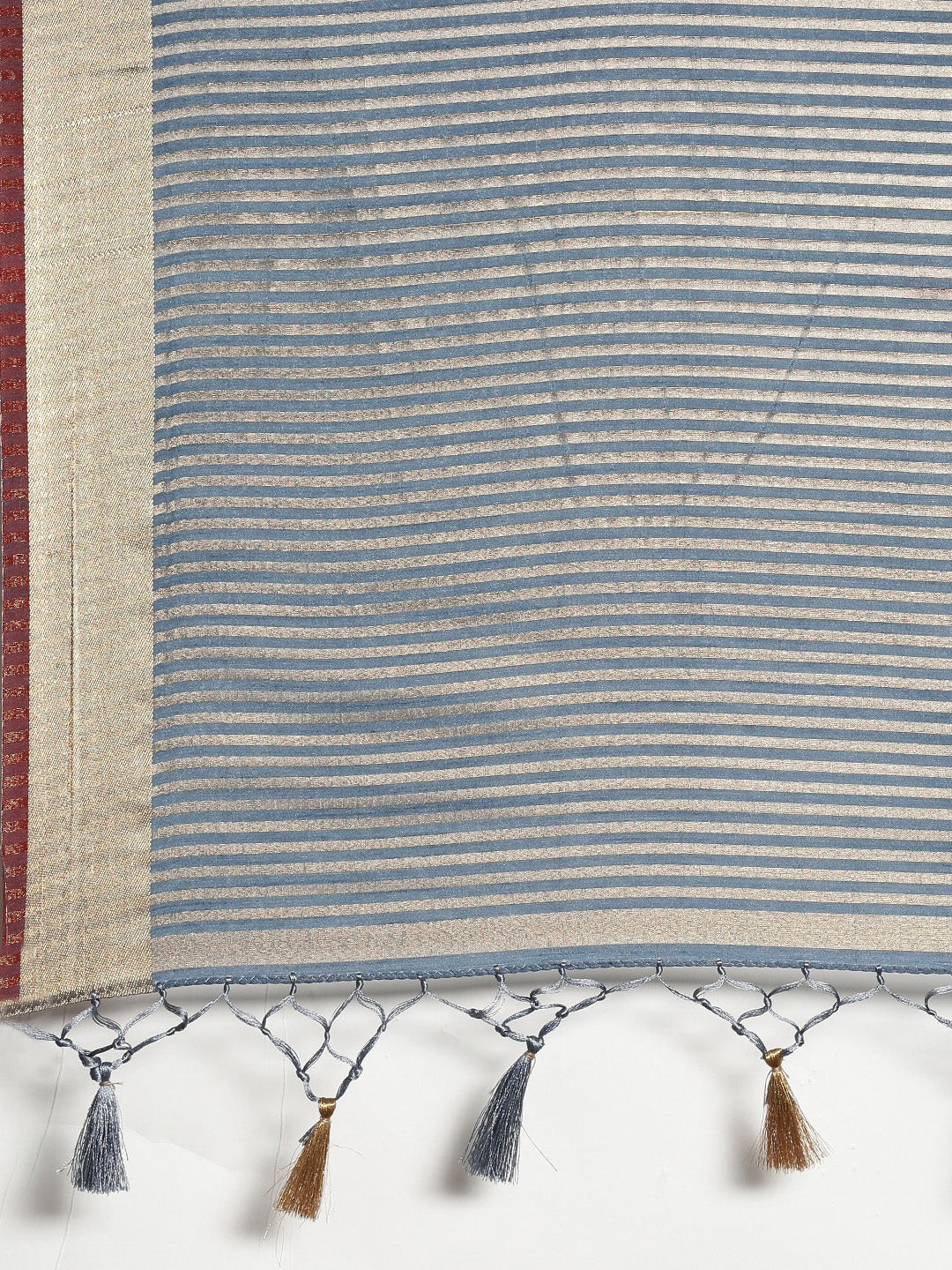 Mimosa Womens Art Silk Saree Kanjivaram style Grey Color